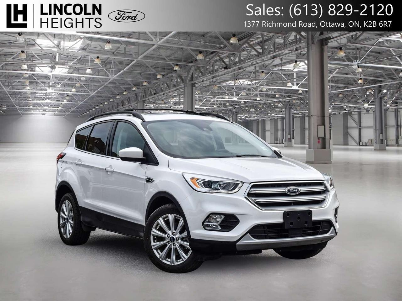 Contact us now: (613) 829-2120  2019 Ford 4D Sport Utility Escape White Platinum Clearcoat Metallic      4WD EcoBoost 2.0L I4 GTDi DOHC Turbocharged VCT      A quality Lincoln Heights Ford Pre Owned Special!, 4WD.    Here at Lincoln Heights we offer many options to help you find the vehicle that is right for you! Our New Vehicles come with a 3-year/60,000 km Major Component warranty and a 5-year/100,000 km Powertrain warranty. All of our Used Vehicles come with a Carfax Report and are delivered with a 3-month/5,000 km Major Component warranty or the remainder of the manufacture warranty, whichever is greater. Taxes and licensing extra, contact us at 613-829-2120 for more details!