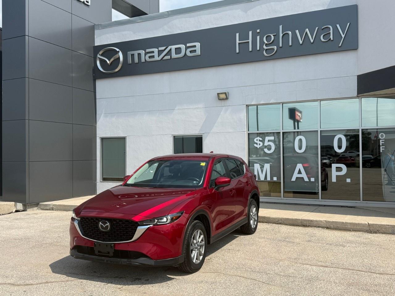 This 2025 Mazda CX-5 GS AWD delivers a smooth, engaging drive and refined crossover utility, powered by a responsive 187-horsepower 2.5L Skyactiv-G engine paired with predictive i-Activ All-Wheel Drive. The thoughtfully appointed GS cabin provides everyday comfort and convenience, featuring a power driver's seat, a heated steering wheel, heated front seats, and a 10.25-inch center display with standard Apple CarPlay and Android Auto integration. Come by Highway Mazda today!