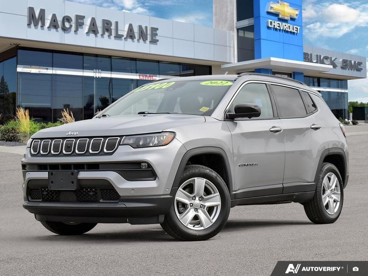 <p>Discover comfort, capability and modern technology in this pre-owned 2022 Jeep Compass Latitude 4x4, available at MacFarlane Chevrolet Buick GMC in Petrolia, Ontario.</p><p>Powered by a fuel-efficient 2.4L Tigershark four-cylinder gasoline engine paired with a smooth nine-speed automatic transmission, this Jeep Compass delivers confident performance for commuting, weekend travel and changing Ontario road conditions. The Jeep Active Drive 4x4 system and Selec-Terrain Traction Management System provide enhanced control on wet, snowy or loose road surfaces.</p><p>Inside, the Compass Latitude offers comfortable seating for five, a versatile 60/40 split-folding rear seat and flexible cargo space for groceries, luggage, sports equipment or everyday essentials. The Uconnect 5 infotainment system features an 8.4-inch touchscreen, wireless Apple CarPlay and wireless Android Auto, keeping your favourite apps, music, directions and contacts conveniently accessible.</p><p>Advanced safety technology includes Blind-Spot Monitoring, Rear Cross-Path Detection, Active Lane Management, Forward Collision Warning with Active Braking, pedestrian and cyclist emergency braking, a rearview camera and electronic stability control.</p><p>With its distinctive Jeep styling, practical size and all-weather 4x4 capability, this 2022 Jeep Compass Latitude is an excellent choice for drivers searching for a dependable pre-owned compact SUV.</p><p>Visit MacFarlane Chevrolet Buick GMC, proudly serving Petrolia, Wyoming, Alvinston, Oil Springs, Oil City, Sarnia and Lambton County since 1922. Contact our team today to confirm availability or schedule your test drive.</p>