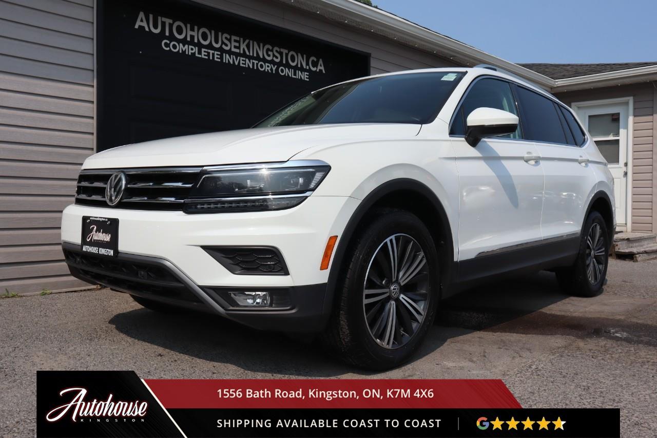 <p><strong>2019 Volkswagen Tiguan Highline 4MOTION</strong><span style=color:rgba( 0 , 0 , 0 , 0.9 )>  Premium German engineering meets all-weather capability in this compact SUV, featuring a 2.0-liter TSI turbocharged inline-4 delivering 184 horsepower and 221 lb-ft of torque through an 8-speed automatic transmission with Tiptronic manual mode and standard 4MOTION all-wheel drive, achieving an <strong>estimated 10.6 L/100km city and 8.0 L/100km highway fuel efficiency</strong>. The Highline trim distinguishes itself with LED headlights with adaptive front-lighting system, LED daytime running lights, panoramic sunroof, hands-free easy-open tailgate, and 19-inch Prisma alloy wheels. Inside the luxurious cabin, Vienna leather seating includes heated and ventilated 12-way power front seats with driver memory, three-zone Climatronic automatic climate control, and Discover Media 8-inch touchscreen navigation with App-Connect smartphone integration including Apple CarPlay, Android Auto, MirrorLink, and a Fender 8-speaker premium audio system. Advanced safety features include Adaptive Cruise Control, Lane Assist, Front Assist with autonomous emergency braking and pedestrian monitoring, Area View 360-degree camera, and Park Assist with park distance control. Additional features include keyless access with push-button start, and so much more! </span></p>