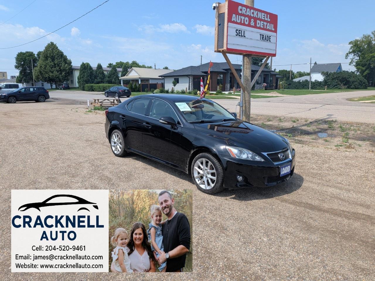 <p><strong>2011 Lexus IS 250 AWD  Clean Title / Safetied</strong></p><p>Luxury, performance, and all-wheel drive come together in this well-equipped 2011 Lexus IS 250 AWD. With legendary Lexus reliability, a refined interior, and confident year-round handling, this sporty sedan is ready for its next owner.</p><p><span style=color:rgb( 15 , 15 , 15 )>﻿Located in Carberry, but capable of bringing to Brandon. Priced to Sell! Carfax Available, excellent condition.</span></p><ul><li><p>Clean Title</p></li><li><p>Manitoba Safety Included</p></li><li><p>2.5L V6 engine</p></li><li><p>Remote Starter</p></li><li><p>All-Wheel Drive (AWD)</p></li><li><p>Automatic transmission</p></li><li><p>Premium leather interior</p></li><li><p>Heated & ventilated front seats</p></li><li><p>Power driver's seat with memory</p></li><li><p>Power sunroof</p></li><li><p>Dual-zone automatic climate control</p></li><li><p>Bluetooth connectivity</p></li><li><p>Premium audio system</p></li><li><p>Backup camera</p></li><li><p>Push-button start</p></li><li><p>Smart key with proximity entry</p></li><li><p>Steering wheel audio & cruise controls</p></li><li><p>Alloy wheels</p></li><li><p>Fog lights</p></li><li><p>Spacious trunk</p></li><li><p>Well-maintained and comfortable to drive</p></li></ul><p>Financing Available / Trades Welcome / Delivery Available.</p><p>Call/Text <strong>204-520-9461</strong></p><p>Dealer #5905</p><p>Treaty cards accepted  7-day insurance available, meaning you can drive home the same day even if MPI is closed (perfect for weekends and after hours).</p>