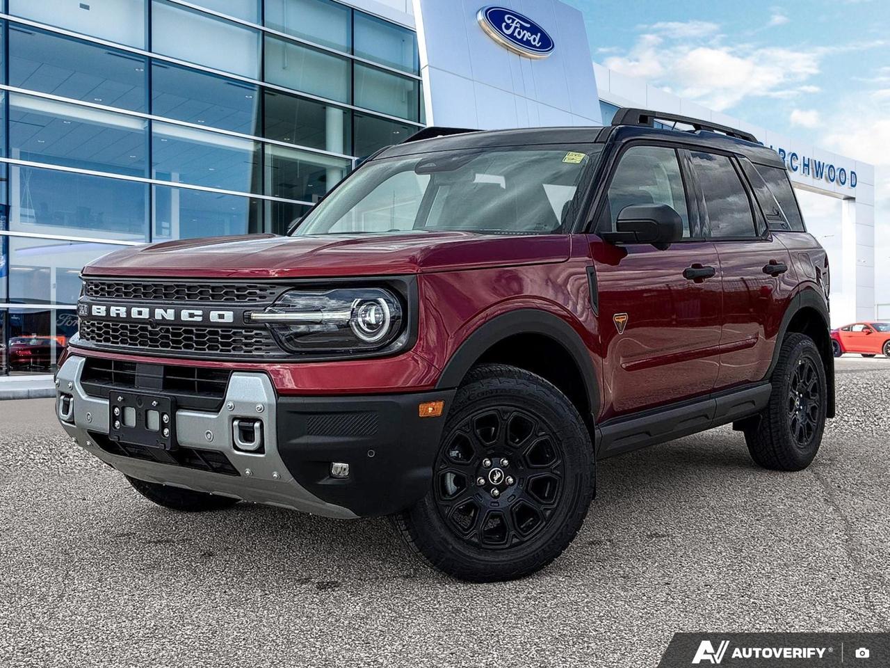 The 2026 Ford Bronco Sport Badlands is the trim built for those who actually use their SUV off the pavement. With a 2.0L turbocharged engine, full-time 4WD, and Badlands-exclusive capability features, this is a machine that earns its name. Fresh with only 26 km, this one is as new as it gets.

- 2.0L 4-cylinder engine with 4WD  the more capable powertrain exclusive to the Badlands trim
- Hill Descent Control and Hill Hold Control for confident off-road and steep-terrain driving
- Adaptive Cruise Control with Stop-and-Go for stress-free highway travel
- BLIS Blind Spot Information System, Evasion Assist, and Lane Centering for advanced driver support
- Aerial View Camera System plus Front and Rear Parking Sensors for tight spots on and off-road
- ActiveX Leatherette rear seating with 60/40 fold  practical and durable for adventure-ready riders
- Class II Tow Hitch with Trailer Sway Control  ready to haul gear or a small trailer
- Dual Zone Automatic Air Conditioning with voice activation for personalized comfort

Ready to make it yours? Visit Birchwood Ford in person or at www.birchwoodford.ca to reserve this Bronco Sport Badlands, start your purchase online, or book a test drive. Our team is here to answer any questions and make the process straightforward from start to finish.
Birchwood Ford is your choice for New Ford vehicles in Winnipeg. 

At Birchwood Ford, we hold ourselves to the highest standard. Our number one focus is customer satisfaction which has awarded us the Ford of Canadas Presidents Award for 5 consecutive years. This honour is presented to Ford dealers that have proven outstanding results in Sales and Customer Service Excellence.

Are you a newcomer to Canada, recent graduate, first time car buyer or physically challenged? Ask us about our exclusive rebates and how they may apply to you.
 
Interested in seeing/hearing more? Book a test drive or give us a call at (204) 661-9555 and we can help you with whatever you need!

Dealer permit #4454
Dealer permit #4454