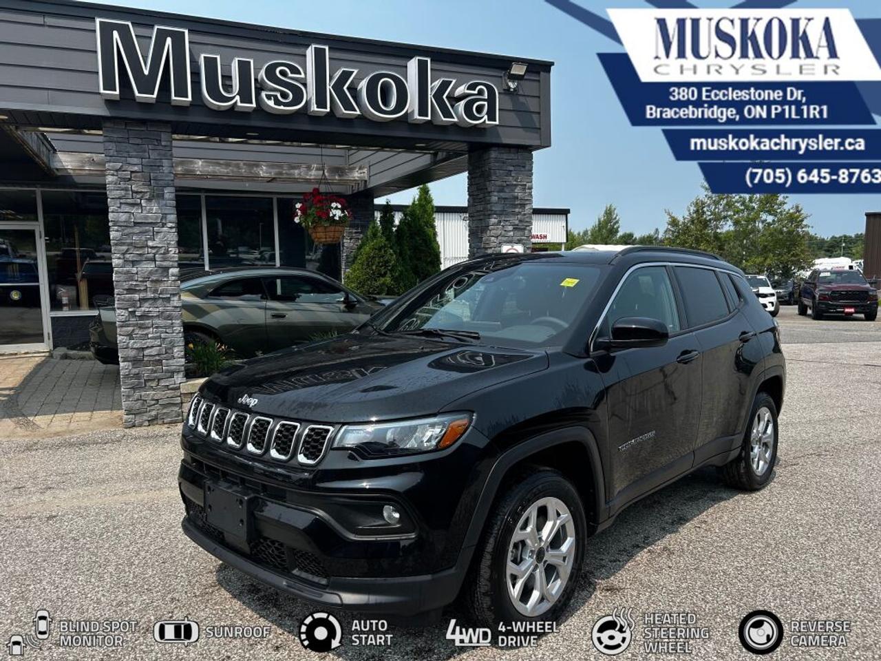 This JEEP COMPASS NORTH, with a 4 Cylinder Engine engine, features a TRANSMISSION: 8-SPEED AUTOMATIC transmission, and generates 7.5 highway/10 city L/100km. Find this vehicle with only 207 kilometers!  JEEP COMPASS NORTH Options: This JEEP COMPASS NORTH offers a multitude of options. Technology options include: 2 LCD Monitors In The Front, HD Radio, Hands-Free Liftgate, MP3 Capability, Satellite Radio.  Safety options include Airbag Occupancy Sensor, Curtain 1st And 2nd Row Airbags, Driver Knee Airbag, Driver Monitoring-Alert, Dual Stage Driver And Passenger Front Airbags.  Visit Us: Find this JEEP COMPASS NORTH at Muskoka Chrysler today. We are conveniently located at 380 Ecclestone Dr Bracebridge ON P1L1R1. Muskoka Chrysler has been serving our local community for over 40 years. We take pride in giving back to the community while providing the best customer service. We appreciate each and opportunity we have to serve you, not as a customer but as a friend