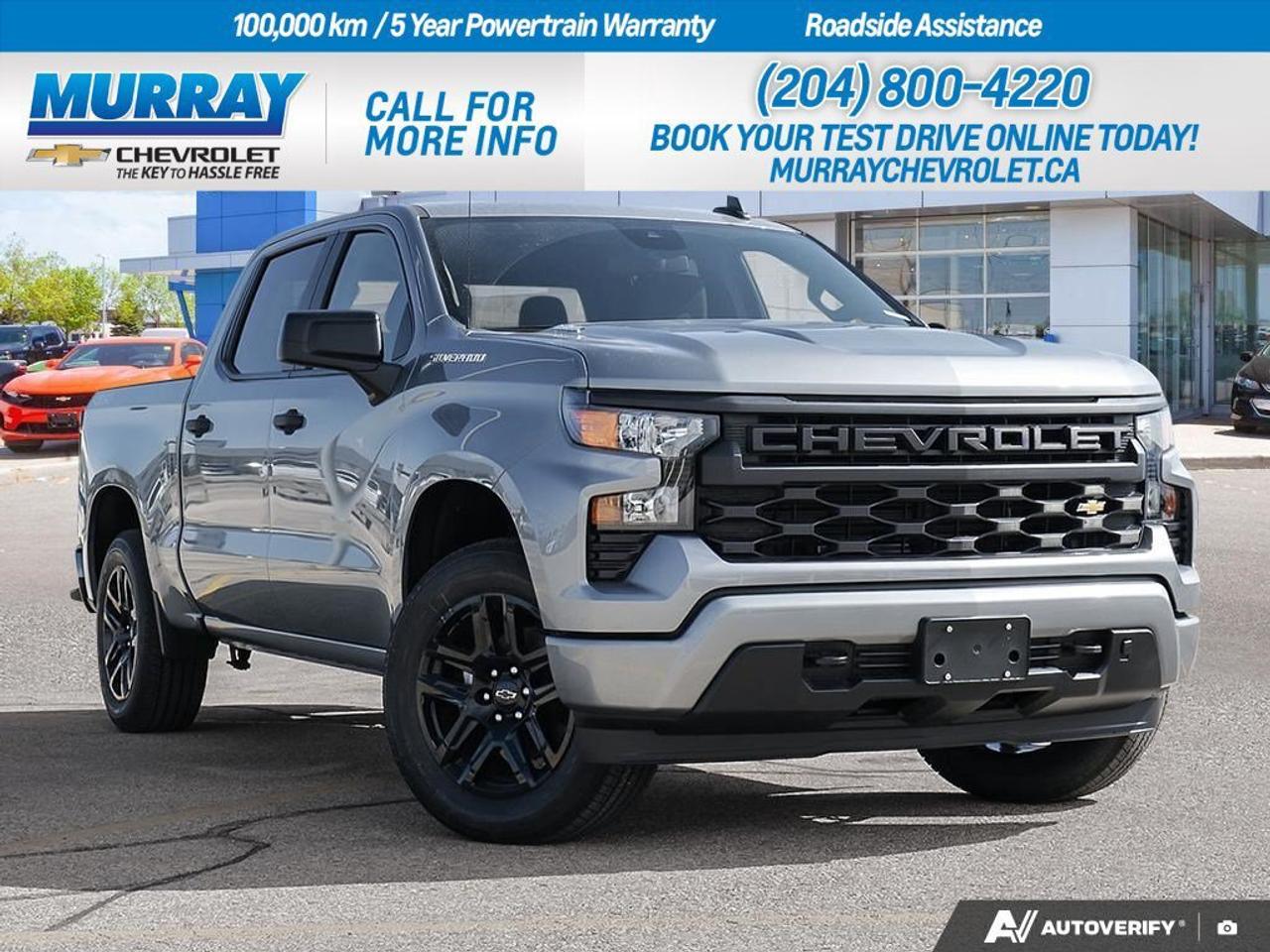 * AUTO-LOCKING REAR DIFFERENTIAL * * ENGINE BLOCK HEATER * * TRAILER BRAKE CONTROLLER INTEGRATED *  Experience the perfect blend of strength and style with the 2026 Chevrolet Silverado 1500 in the vibrant city of Winnipeg. This crew cab pickup is equipped with a robust Turbocharged Gas I4 2.7L engine, delivering an impressive 310 horsepower and 430 lb-ft of torque. The 8-Speed Automatic transmission ensures smooth and efficient power delivery, making every journey a pleasure.  The Silverados exterior is finished in a sophisticated Sterling Grey Metallic, complemented by high gloss black painted aluminum wheels that stand out on any road. Inside, enjoy the comfort of Jet Black cloth seats, with modern conveniences like Bluetooth Connection and Keyless Start at your fingertips.  Safety and performance are at the forefront with features such as Front Collision Mitigation, Lane Keeping Assist, and a Back-Up Camera, ensuring peace of mind on every drive. Plus, the integrated Trailer Brake Controller enhances towing capabilities, making it an ideal companion for both work and adventure.  Dealer Permit #1740