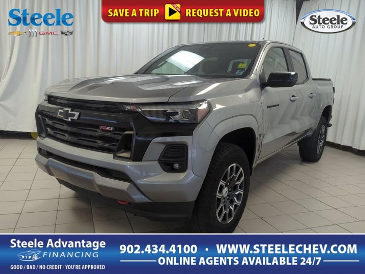 The 2023 Chevrolet Colorado 4wd Z71 is a midsize truck that brings modern power, sharp capability, and everyday comfort together in one well-rounded package. This used example, offered by Steele Chevrolet Buick GMC in Dartmouth, shows 42,365 km and pairs a Grey exterior with a Black interior for a clean, confident look that suits workdays and weekends alike.With four full doors, automatic transmission, and four-wheel drive, this 2023 Chevrolet Colorado 4wd Z71 is set up for Canadian driving conditions. Its turbocharged 2.7-litre gas I4 engine delivers strong response for highway merging, passing, and hauling gear, while automatic climate control adds welcome comfort through changing seasons in Nova Scotia.FEATURES OF THE Colorado 4wd Z71Off-road focused Z71 appearance and characterTurbocharged 2.7-litre four-cylinder gas engineFour-wheel drive for all-season tractionFour-door cab for added practicalityTRUCK FEATURESPickup bed adds useful cargo flexibilityFour-wheel drive supports rougher road travelStrong turbo torque helps with haulingMidsize truck size eases city drivingADVANCED SAFETY FEATURESFour-wheel drive aids slippery road controlFour-door layout supports easier family accessSolid truck stance inspires driver confidenceAutomatic transmission helps smoother traffic drivingPERFORMANCE AND EFFICIENCYTurbocharged engine delivers strong low-end responseAutomatic transmission provides smooth gear changes2.7-litre engine balances power and usability42,365 km reflects proven road experienceCOMFORT AND CONVENIENCEAutomatic climate control maintains cabin comfortFour full doors ease passenger entryBlack interior offers a clean lookPractical cabin suits daily driving needsTECHNOLOGY AND CONNECTIVITYClimate controls are simple to adjustDriver-focused layout supports easy operationClear instrument access helps daily usabilityAutomatic functions add convenience on tripsCARGO SPACEOpen bed handles bulky gear easilyTruck design supports active lifestyles wellRear cabin space adds extra storageFour-door layout improves passenger and cargo useWHAT OTHER OWNERS LIKEStrong turbo power for everyday drivingFour-wheel drive confidence in poor weatherComfortable ride for a midsize truckUseful size for work and recreationThe 2023 Chevrolet Colorado 4wd Z71 stands out with a smart mix of manoeuvrability and truck strength. It is easier to place in traffic and parking lots than a full-size pickup, yet it still brings the elevated seating position, cargo-bed practicality, and year-round confidence many drivers want from a modern truck.This used 2023 Chevrolet Colorado 4wd Z71 is especially appealing for drivers who need one vehicle to cover many roles. It can handle commuting, cottage trips, home projects, and seasonal travel without feeling oversized for daily use. The Grey exterior gives it a refined, current look, while the Black interior keeps the cabin simple and versatile.Power from the turbocharged 2.7-litre gas engine is a major highlight. Turbo power helps this 2023 Chevrolet Colorado 4wd Z71 feel responsive at lower speeds and more relaxed when accelerating onto the highway. Combined with four-wheel drive, it is well suited to wet pavement, gravel roads, and winter road conditions around Dartmouth and beyond.Inside, the cabin focuses on straightforward comfort. Automatic climate control helps maintain a steady temperature with less effort from the driver, which is a feature many owners appreciate during both humid summers and cold Atlantic winters. The four-door configuration also makes it easier to bring passengers along or load personal gear inside the cab.For shoppers looking for a capable used truck with modern engine performance, practical size, and everyday comfort, this 2023 Chevrolet Colorado 4wd Z71 deserves close attention at Steele Chevrolet Buick GMC in Dartmouth.This 2023 Chevrolet Colorado 4wd Z71s VIN is: 1GCPTDEK3P1143715 .