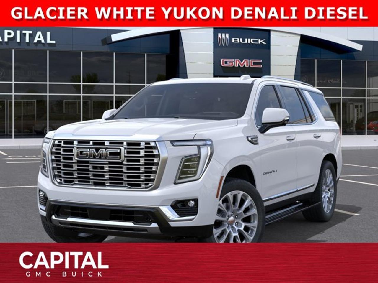 The Redesigned and Fully Loaded DENALI DIESEL comes equipped with options like the The Denali Reserve Package, Panoramic Sunroof Power Assist Steps, 22 Inch Wheels, Heated and Cooled Seats, Air Suspension, Dual Display Rear Media Screens, 15 Inch heads-up display, Super Cruise Handsfree Driving, 360 CAM, Rear Streaming Mirror, Air Ride Suspension, MASSIVE 16.8 Inch Horizontal Touchscreen, Max Trailering Package and so much more.... Come and experience it for yourself at CAPITAL GMC BUICKAsk for the Internet Department for more information or book your test drive today!AMVIC Licensed Dealer - Licence Number B1044900
