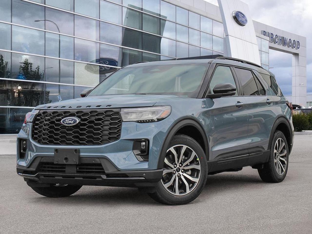 The 2026 Ford Explorer ST-Line brings a sharp, sport-inspired edge to a proven family SUV platform. With full-time automatic 4WD, a punchy 2.3L turbocharged 4-cylinder, and an impressive suite of driver-assist and safety tech, this ST-Line is built for drivers who want capability and style without compromise.

- Brand new with only 26 km  essentially untouched and ready for your adventure
- Automatic Full-Time Four-Wheel Drive for confident traction in all Manitoba conditions
- BLIS Blind Spot Information System, Rear Cross-Traffic Braking, and Forward/Reverse Parking Sensors for stress-free maneuvering
- Aerial View Camera System and Back-Up Camera with Washer for a full picture around the vehicle
- Collision Mitigation, Evasion Assist, and Driver Monitoring-Alert for an extra layer of active safety
- Integrated Navigation System with Voice Activation and Heated Leather Steering Wheel for a refined, connected drive
- Class III Towing Package with Trailer Sway Control  ready to haul when you need it
- Fuel-efficient for its class: 8.7 L/100 km highway, so longer trips stay affordable

Ready to make it yours? Visit Birchwood Ford in person or explore our full inventory at birchwoodford.ca. You can reserve this Explorer, start your purchase online, or book a test drive at a time that works for you  our team is here to make the process straightforward and enjoyable.
Birchwood Ford is your choice for New Ford vehicles in Winnipeg. 

At Birchwood Ford, we hold ourselves to the highest standard. Our number one focus is customer satisfaction which has awarded us the Ford of Canadas Presidents Award for 5 consecutive years. This honour is presented to Ford dealers that have proven outstanding results in Sales and Customer Service Excellence.

Are you a newcomer to Canada, recent graduate, first time car buyer or physically challenged? Ask us about our exclusive rebates and how they may apply to you.
 
Interested in seeing/hearing more? Book a test drive or give us a call at (204) 661-9555 and we can help you with whatever you need!

Dealer permit #4454
Dealer permit #4454