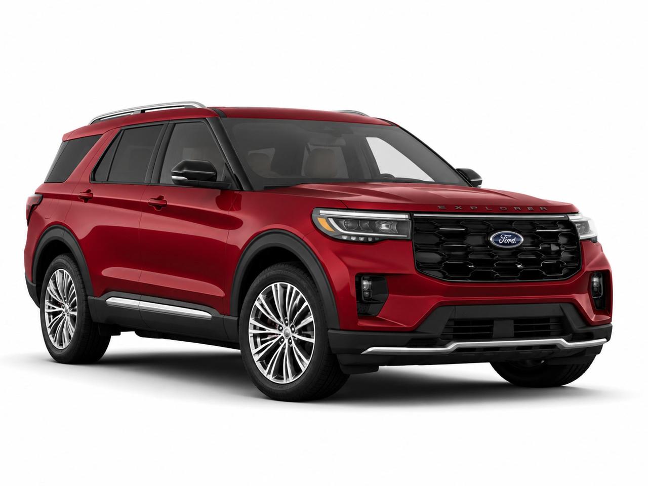 The 2027 Ford Explorer Platinum at Merit Ford Sales is a next-generation family SUV that blends powerful performance, advanced driver assistance, and premium comfort into one compelling package. Fresh off the lot with just 12 km, this Ruby Red Metallic Platinum trim comes loaded with features you wont find on lower trimsincluding Fords BlueCruise hands-free highway driving and a panoramic dual-row sunroof.

- BlueCruise equipped (one-time purchase) with a 90-day free trial  hands-free highway driving technology exclusive to upper trims
- Automatic Full-Time 4WD powered by the 2.3L EcoBoost engine for confident performance in all conditions
- Aerial View Camera System plus front and rear parking sensors for effortless maneuvering in tight spaces
- Adaptive Cruise Control with Stop-and-Go for relaxed, modern highway travel
- Power 1-Touch sliding and tilting panoramic sunroof with power sunshade across 1st and 2nd rows
- Lux Leather Package (21B) with Mojave Dusk interior, heated leather steering wheel, and premium simulated wood/metal-look accents throughout
- Ford Connectivity Pack (7-year one-time purchase) and Universal Garage Door Opener included
- Comprehensive safety suite: Driver Monitoring Alert, Rear Cross-Traffic Braking, Blind Spot Assist, and full curtain airbag coverage across all three rows

Ready to make this Explorer yours? Visit Merit Ford Sales to book a test drive, reserve this vehicle online, or contact us with any questions  our team is here to walk you through every detail and help you find the right path to ownership.