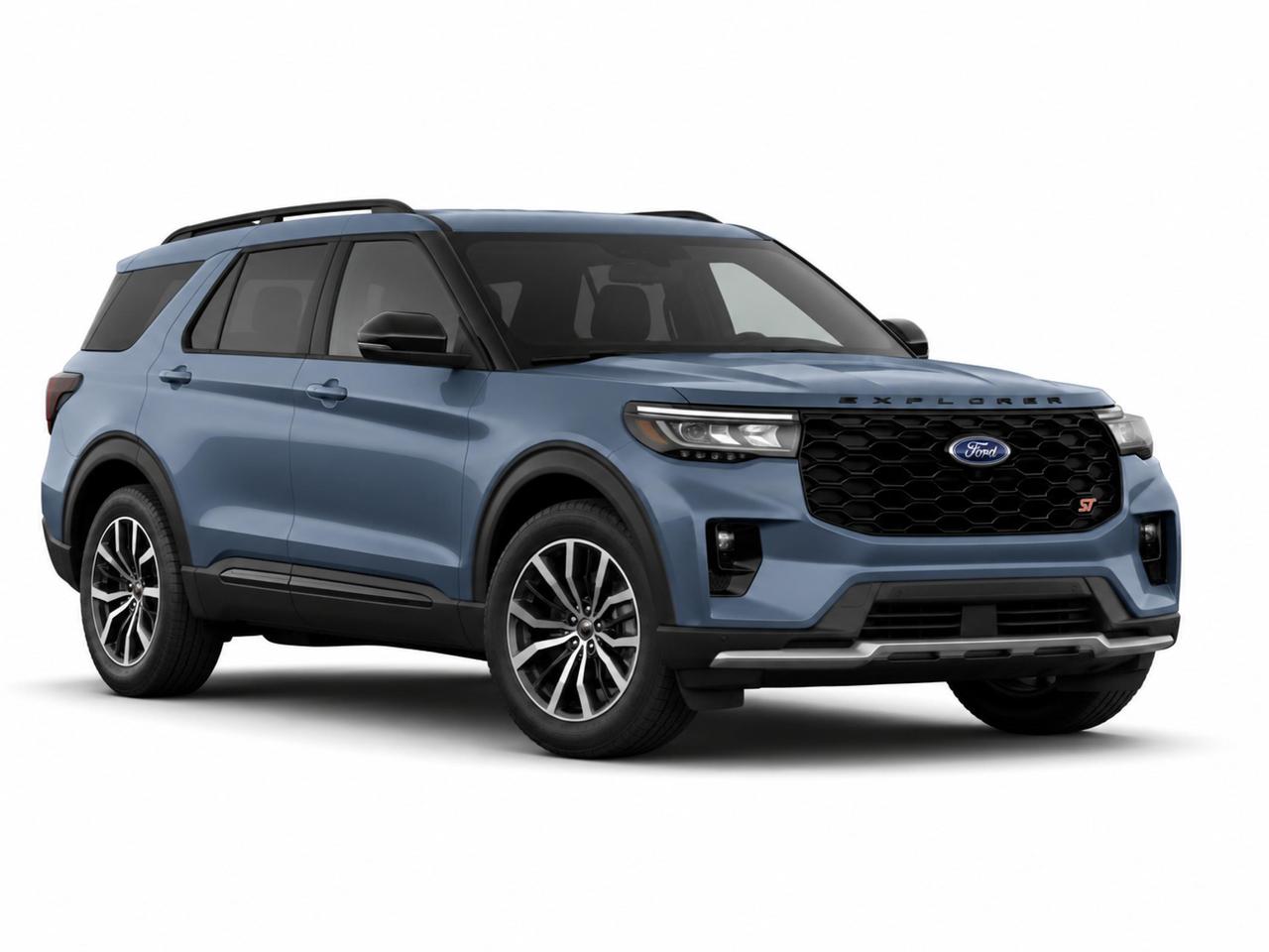 The 2027 Ford Explorer ST-Line at Merit Ford Sales is a compelling choice for those who want a capable, connected family SUV without waiting. Powered by Fords proven 2.3L EcoBoost engine, paired with full-time 4WD and BlueCruise hands-free highway driving technology, this Explorer is genuinely ahead of the curve  especially with just 12 km on the odometer.

- BlueCruise Equipped (1-Year + 90-Day Plan) with dedicated hardware  hands-free highway driving right out of the box
- Automatic Full-Time Four-Wheel Drive for confident traction in all conditions
- Premium Package (68L) adding elevated interior and exterior refinements to the ST-Line trim
- Comprehensive safety suite including Blind Spot Assist, Rear Cross-Traffic Braking, Driver Monitoring Alert, and Aerial View Camera System
- Ford Connectivity Pack included (7-Year plan, 1-time purchase) for long-term connected driving
- Forward and Reverse Sensing System with front and rear parking sensors for confident maneuvering
- Class III Towing Equipment with Trailer Sway Control  ready to haul when you need it
- Striking Vapor Blue Metallic exterior with Onyx interior for a sharp, refined look

Ready to experience it for yourself? Visit Merit Ford Sales to book a test drive, ask our team any questions, or get started on your purchase today. This Explorer wont sit long  reach out online or in person and lets find the right next step for you.