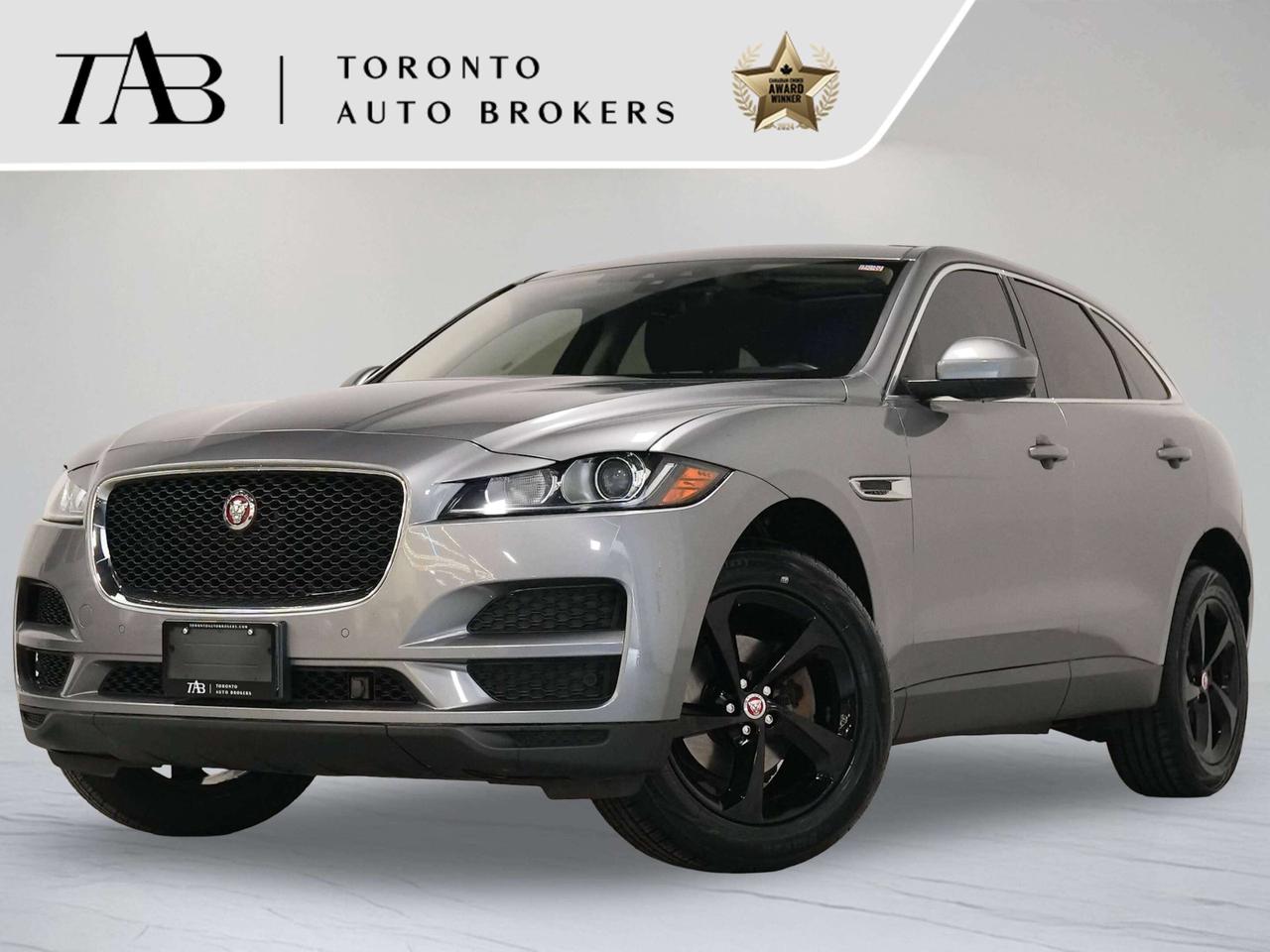 This 2020 Jaguar F-PACE 25t Premium is a local Ontario vehicle that combines elegant British design, dynamic performance, and everyday versatility. Powered by a 2.0L turbocharged 4-cylinder engine paired with an 8-speed automatic transmission and Jaguars intelligent all-wheel drive system, the F-PACE delivers a refined driving experience with confident handling and impressive comfort. Equipped with the Premium Package, Panoramic Roof, and Meridian Premium Sound System, this luxury SUV offers exceptional technology, style, and practicality.

Key Features:

Intelligent All-Wheel Drive
2.0L Turbocharged 4-Cylinder Engine
Panoramic Glass Roof
Meridian Premium Sound System
Jaguar InControl&reg; Touch Pro Infotainment System with Navigation
Leather Seating Surfaces
Heated Front Seats
Power Adjustable Front Seats with Driver Memory
19-Inch Alloy Wheels
Rearview Camera with Parking Sensors

NOW OFFERING 3 MONTH DEFERRED FINANCING PAYMENTS ON APPROVED CREDIT.

WE OFFER THE BEST FINANCE RATES, AND DONT CHARGE ANY FINANCING FEE

Looking for a top-rated pre-owned luxury car dealership in the GTA? Look no further than Toronto Auto Brokers (TAB)! Were proud to have won multiple awards, including the 2024 AutoTrader Best Priced Dealer, the 2026 Best in Business award, the 2025 CarGurus Award, the 2026 Top Choice Award, the 2026 Dealer Rater Consumer Satisfaction Award, the 2026 Canadian Choice Award, the 2026 Three Best Rated Dealer Award, and many more!

With 30 years of experience serving the Greater Toronto Area, TAB is a respected and trusted name in the pre-owned luxury car industry. Our 30,000 sq.Ft indoor showroom is home to a wide range of luxury vehicles from top brands like BMW, Mercedes-Benz, Audi, Porsche, Land Rover, Jaguar, Aston Martin, Bentley, Maserati, and more. And we dont just serve the GTA, were proud to offer our services to all cities in Canada, including Vancouver, Montreal, Calgary, Edmonton, Winnipeg, Saskatchewan, Halifax, and more.

At TAB, were committed to providing a no-pressure environment and honest work ethics. As a family-owned and operated business, we treat every customer like family and ensure that every interaction is a positive one. Come experience the TAB Lifestyle at its truest form, luxury car buying has never been more enjoyable and exciting!

We offer a variety of services to make your purchase experience as easy and stress-free as possible. From competitive and simple financing and leasing options to extended warranties, aftermarket services, and full history reports on every vehicle, we have everything you need to make an informed decision. We welcome every trade, even if youre just looking to sell your car without buying, and when it comes to financing or leasing, we offer same day approvals, with access to over 50 lenders, including all of the banks in Canada. Feel free to check out your own Equifax credit score without affecting your credit score, simply click on the Equifax tab above and see if you qualify.

Call us today or visit our website to learn more about our inventory and services. And remember, all prices exclude applicable taxes and licensing, and vehicles can be certified at an additional cost of $999.