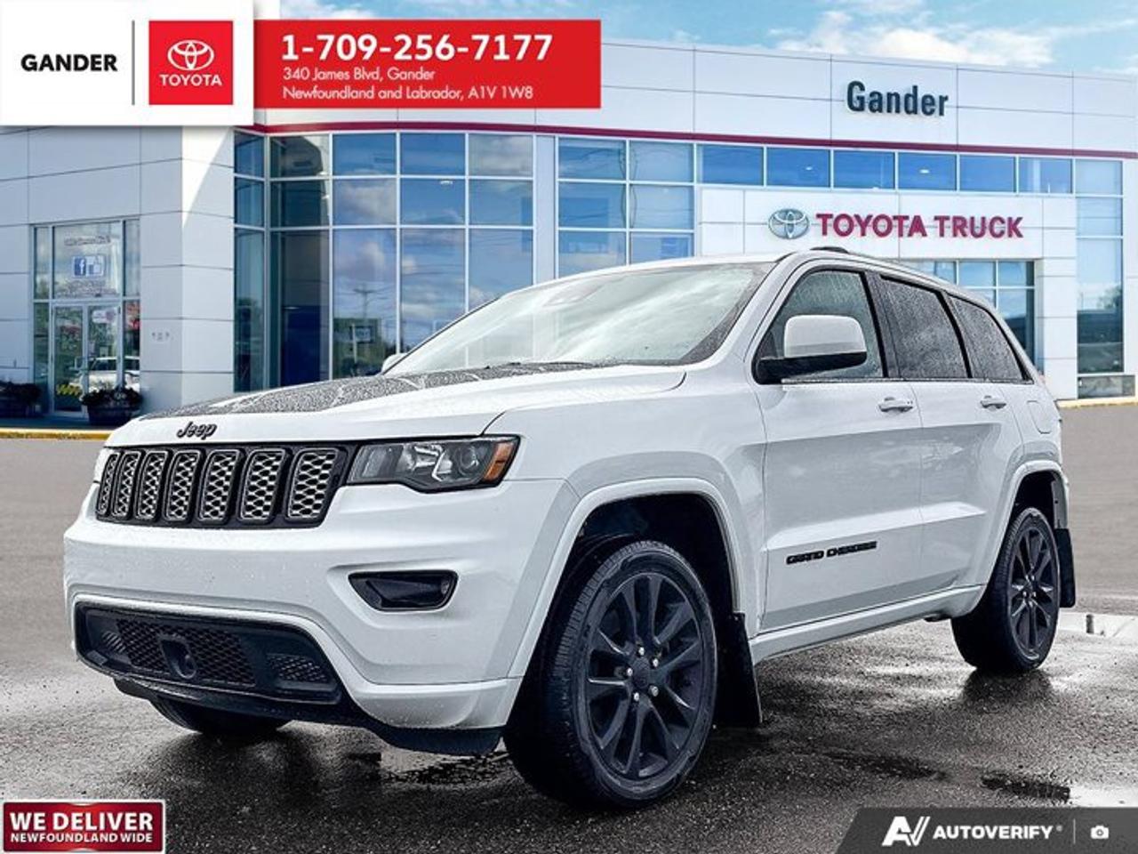 2021 Jeep Grand Cherokee Altitude 4WDTurn heads in this stylish and versatile 2021 Jeep Grand Cherokee Altitude, finished in a sleek Bright White Clearcoat exterior with a refined Black Leather interior. Powered by the reliable Pentastar 3.6L V6 VVT engine paired with an 8-speed automatic transmission and 4WD, this SUV offers the perfect combination of capability, comfort, and everyday functionality.Vehicle Key Details:VIN: 1C4RJFAG8MC531602Kilometers: 132,132 kmExterior Color: Bright White ClearcoatInterior Color: Black LeatherCertification: Steele CertifiedSteele Certified Pre-Owned Benefits: Drive away with total confidence.As a Steele Certified vehicle, this Jeep has passed a comprehensive inspection and includes standard program perks:-Thorough 85-Point Inspection-Fresh Oil & Filter Change + Fluid Top-Ups-Full Motor Vehicle Safety Inspection-Complimentary CARFAX Vehicle History Report-7-Day / 1,000 km Exchange PrivilegeKey Features & Highlights:Comfort & Convenience: Heated front seats, power liftgate, dual-zone automatic climate control, remote keyless entry, and remote start.Technology & Audio: Uconnect touchscreen display featuring Apple CarPlay & Android Auto integration, power sunroof, and steering wheel-mounted controls.Safety & Driver Assist: Park View rear back-up camera, electronic stability control, blind spot monitoring, and rear cross-traffic alert.All credit applications are accepted! Stop by Gander Toyota today to take this 2021 Jeep Grand Cherokee Altitude for a test drive