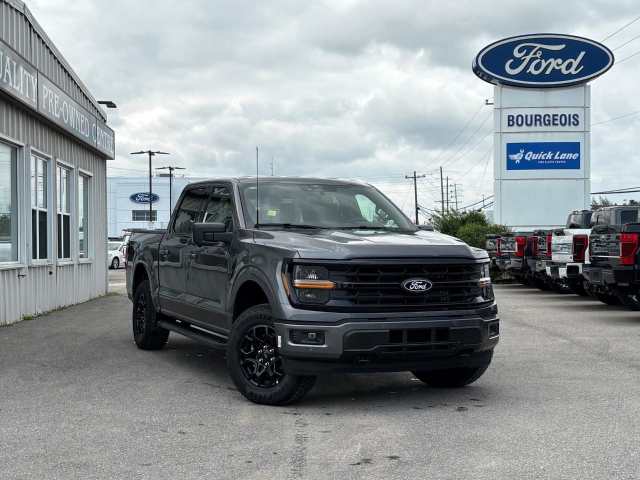 <p>Introducing the new 2026 Ford F-150 XLT 4WD SuperCrew, now available in a stunning gray finish. This dynamic truck offers a robust 4×4 drivetrain and an advanced automatic transmission, ensuring that every drive, whether on city roads or rugged terrains, is smooth and controlled.</p><p>The exterior of this F-150 is highlighted by its <strong>Carbonized Grey Metallic</strong> paint and a durable <strong>Tough Bed spray-in bedliner</strong>, making it a visually striking and practical choice for those who value both style and functionality. Inside, the cabin is designed with sleek black interiors, offering generous space and comfort.</p><p>Packed with modern technology, this truck features <strong>smart device integration</strong> and a <strong>Wi-Fi hotspot</strong> to keep you connected on the go. Safety is paramount with advanced driver assistance options such as <strong>lane assist, parking sensors</strong>, and a <strong>backup camera</strong>. The convenience of <strong>brake assist, cruise control, keyless entry</strong>, and a driver's side SecuriCode keyless-entry keypad rounds out the sophisticated experience.</p><p>Whether you're a professional seeking a reliable workhorse or a family in need of a spacious and secure vehicle, the 2026 Ford F-150 XLT 4WD SuperCrew meets all requirements. Contact Bourgeois Motors Ltd. today to learn more about this versatile and powerful truck.</p> <p><span style=color:rgb( 58 , 80 , 95 )>The discount shown on vehicle represents the </span><u>Cash Purchase</u><span style=color:rgb( 58 , 80 , 95 )> discount and is inclusive of all non-stackable and stackable cash purchase discounts from Ford of Canada and Bourgeois Motors Ltd. and is offered in lieu of sub-vented lease or finance rates. To get details on current discounts applicable to this and other vehicles in our inventory for Lease and Finance customer, see a member of our team. All offers for lease or finance are On Approved Credit (OAC).While every effort is made to ensure the accuracy of discounts and programs, programs are subject to change without notice </span><span style=color:rgb( 119 , 119 , 119 )>and may not be accurate or completely current. While every reasonable effort is made to ensure the accuracy of this data, we are not responsible for any errors or omissions contained on these pages.</span></p> <p><strong>Why Choose the Bourgeois Auto Group?</strong></p><p>For 80 years, Bourgeois Auto Group has been delivering exceptional automotive experiences. Our factor trained teams work to ensure you receive the shopping experience you deserve; whether you're looking for a new or new-to-you vehicle.</p><p>Shop 24/7 with our online showroom and chat service, ensuring convenience every step of the way. No hidden fees, full disclosure, and every pre-owned vehicle comes with a Carfax® report for peace of mind.</p><p>We offer a wide selection of pre-owned vehicles, all competitively priced using real-time market data. Get the best deal on your purchase and trade-in with our free Live Market Analysis report.</p><p>Looking to sell your car? We buy any make or modelno purchase required. Our simple to use online trade valuation tool will provide you with a clear, transparent selling experience whether you buy our car or not.</p><p>Backed by hundreds dedicated employees across 4 convenient locations, were here to meet all your automotive needs. Visit us in Midland or Parry Sound and explore our inventory or schedule your next service today.</p> <p><strong>Financing Your Next Vehicle with Bourgeois Motors Ford in Midland:</strong></p><p>At Bourgeois Motors Ford, we make financing your next vehicle simple and stress-free! Our team works with trusted lenders to find flexible options tailored to your budget. Drive away with confidenceapply today!</p><p>Take advantage of our online pre-qualification tool, backed by Equifax and TD Bank to find the payment that works for you. Simply <a href=https://www.bourgeoismotors.com/free-credit-check/ rel=nofollow><strong>CLICK HERE</strong></a><strong> </strong>to use our secure online credit tool with no impact to your credit.</p>