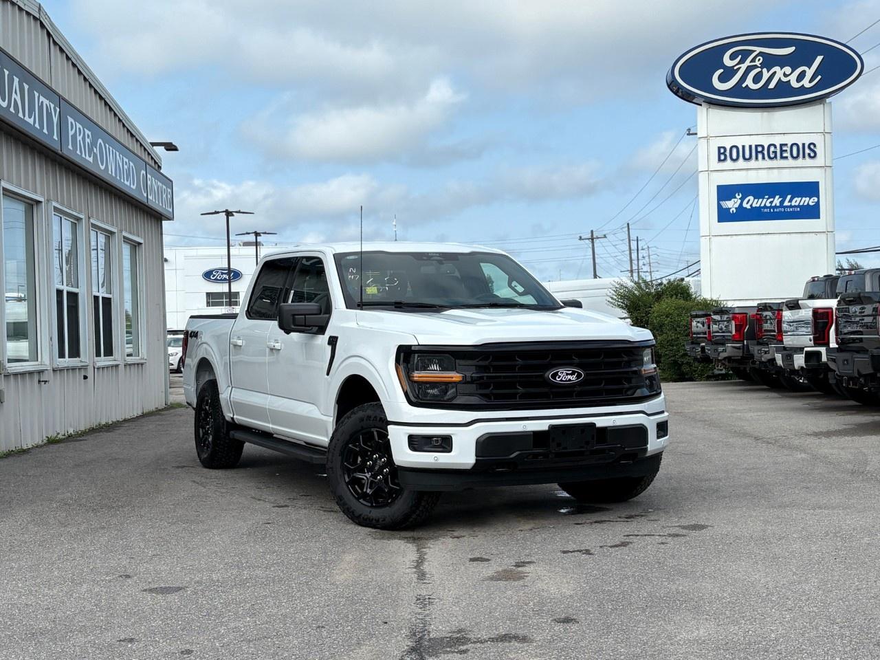 <p>Experience the allure of the new 2026 Ford F-150 XLT 4WD SuperCrew, dressed in an elegant Oxford White finish and equipped with a robust 4x4 drivetrain. This truck is designed to handle both rugged terrains and everyday drives with ease.</p> <p>The exterior of the F-150 XLT boasts a tough bed spray-in bedliner to protect its integrity while offering a stylish and durable appearance. Complementing its rugged exterior is a spacious and sleek black interior, featuring comfortable seating and advanced convenience features that keep you in command.</p> <p>Under the hood, the sophisticated 2.7L V6 EcoBoost engine with auto start/stop technology ensures efficient performance, paired with an electronic 10-speed automatic transmission featuring selectable drive modes for various conditions. Stay connected and secure with technology features including a backup camera, Bluetooth connectivity, smart device integration, and a Wi-Fi hotspot. Safety and ease of use are prioritized with brake assist, lane assist, and parking sensors. The driver's side SecuriCode keyless-entry keypad offers convenience and peace of mind.</p> <p>This Ford F-150 is perfect for families in need of dependable power, tech-savvy professionals looking for connectivity, or outdoor enthusiasts eager for adventure. Dont miss the opportunity to own this versatile new truck. Contact Bourgeois Motors Ltd. today to learn more about this incredible vehicle!</p> <p><span style=color:rgb( 58 , 80 , 95 )>The discount shown on vehicle represents the </span><u>Cash Purchase</u><span style=color:rgb( 58 , 80 , 95 )> discount and is inclusive of all non-stackable and stackable cash purchase discounts from Ford of Canada and Bourgeois Motors Ltd. and is offered in lieu of sub-vented lease or finance rates. To get details on current discounts applicable to this and other vehicles in our inventory for Lease and Finance customer, see a member of our team. All offers for lease or finance are On Approved Credit (OAC).While every effort is made to ensure the accuracy of discounts and programs, programs are subject to change without notice </span><span style=color:rgb( 119 , 119 , 119 )>and may not be accurate or completely current. While every reasonable effort is made to ensure the accuracy of this data, we are not responsible for any errors or omissions contained on these pages.</span></p> <p><strong>Why Choose the Bourgeois Auto Group?</strong></p><p>For 80 years, Bourgeois Auto Group has been delivering exceptional automotive experiences. Our factor trained teams work to ensure you receive the shopping experience you deserve; whether you're looking for a new or new-to-you vehicle.</p><p>Shop 24/7 with our online showroom and chat service, ensuring convenience every step of the way. No hidden fees, full disclosure, and every pre-owned vehicle comes with a Carfax® report for peace of mind.</p><p>We offer a wide selection of pre-owned vehicles, all competitively priced using real-time market data. Get the best deal on your purchase and trade-in with our free Live Market Analysis report.</p><p>Looking to sell your car? We buy any make or modelno purchase required. Our simple to use online trade valuation tool will provide you with a clear, transparent selling experience whether you buy our car or not.</p><p>Backed by hundreds dedicated employees across 4 convenient locations, were here to meet all your automotive needs. Visit us in Midland or Parry Sound and explore our inventory or schedule your next service today.</p> <p><strong>Financing Your Next Vehicle with Bourgeois Motors Ford in Midland:</strong></p><p>At Bourgeois Motors Ford, we make financing your next vehicle simple and stress-free! Our team works with trusted lenders to find flexible options tailored to your budget. Drive away with confidenceapply today!</p><p>Take advantage of our online pre-qualification tool, backed by Equifax and TD Bank to find the payment that works for you. Simply <a href=https://www.bourgeoismotors.com/free-credit-check/ rel=nofollow><strong>CLICK HERE</strong></a><strong> </strong>to use our secure online credit tool with no impact to your credit.</p>