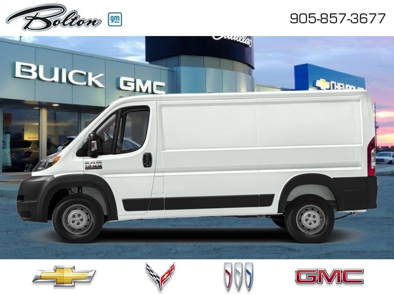 Our sales staff will help you find that used vehicle you have been looking for - come see us today!<br> <br>This trustworthy Ram ProMaster Cargo Van would make a great addition to your business. This 2018 Ram ProMaster Cargo Van is fresh on our lot in Bolton.<br> <br>This Ram ProMaster is a purpose-built, full-size van designed to deliver maximum utility and functionality. With an upfitter-friendly design that includes nearly vertical side walls and uninterrupted floor space, this ProMaster delivers storage, functionality, and configurability. Class-exclusive front-wheel drive gives this van enhanced traction for all seasons and increased cargo capacity. Trust this Ram ProMaster to get the job done.<br> <br>This van has 169,866 km. Its Bright White in colour. It has an Automatic transmission and is powered by a 280HP 3.6L V6 Cylinder Engine.<br> To view the original window sticker for this vehicle view this <a href=http://www.chrysler.com/hostd/windowsticker/getWindowStickerPdf.do?vin=3C6TRVNG3JE160413 target=_blank>http://www.chrysler.com/hostd/windowsticker/getWindowStickerPdf.do?vin=3C6TRVNG3JE160413</a>. <br/><br> <br>To apply right now for financing use this link: <a href=http://www.boltongm.ca/?https://CreditOnline.dealertrack.ca/Web/Default.aspx?Token=44d8010f-7908-4762-ad47-0d0b7de44fa8&Lang=en target=_blank>http://www.boltongm.ca/?https://CreditOnline.dealertrack.ca/Web/Default.aspx?Token=44d8010f-7908-4762-ad47-0d0b7de44fa8&Lang=en</a><br> <br/><br>Call 1-877-626-5866 NOW before this vehicle is sold!!! 
*No Hassles, No Haggles, No Admin Fees,* *JUST OUR BEST PRICE, FIRST*!!!
*** GOOD CREDIT, BAD CREDIT, NO CREDIT, LET OUR FINANCE MANAGERS SHOW YOU THE DIFFERENCE THAT BUYING FROM BOLTON GM WILL MAKE, WE SPECIALIZE IN REBUILDING YOUR CREDIT!!!!*** 
Bolton GM is Only 15 minutes from Hwy 9, 400, 427 and 410
See our complete inventory at www.boltongm.ca
 o~o