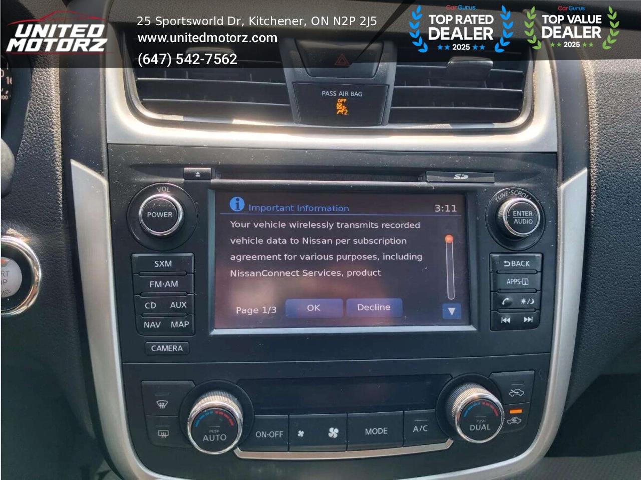 2016 Nissan Altima SL AUTO FWD 2.5L~SAFETY CERTIFIED~ Photo