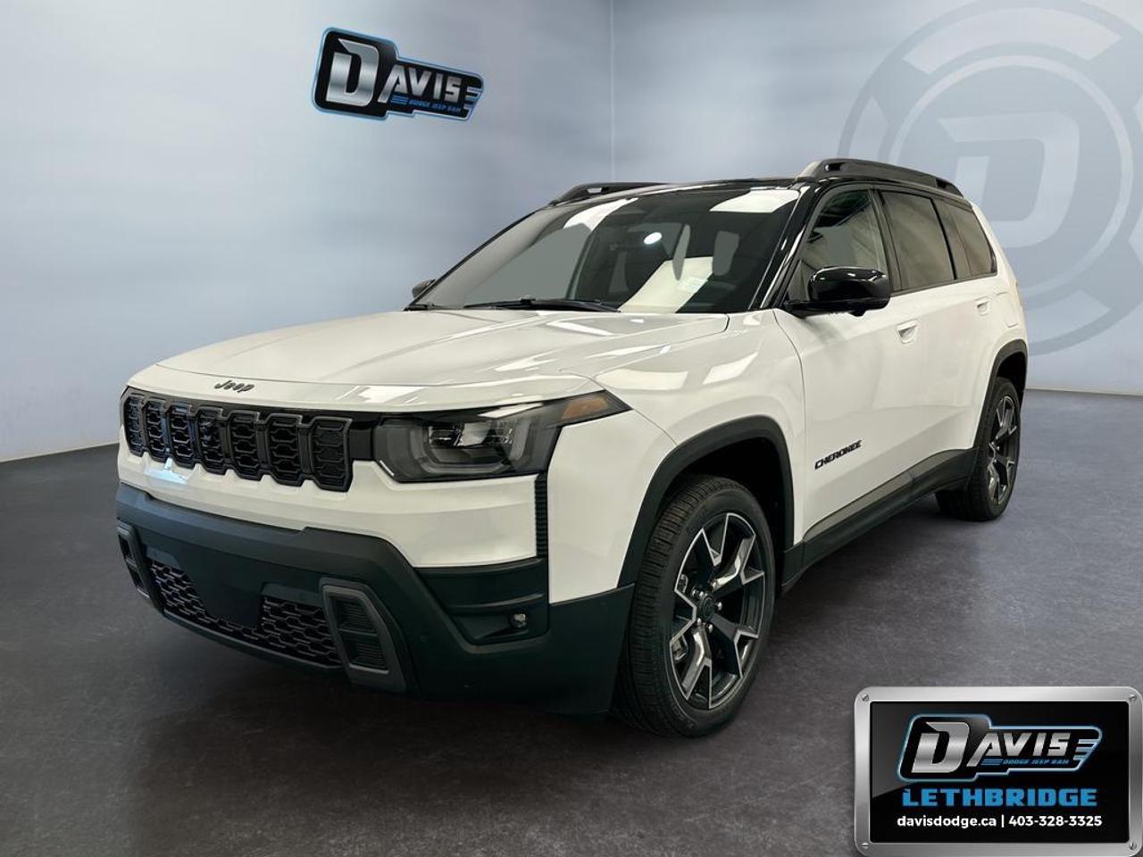 <p>The <strong>2026 Jeep Cherokee Overland 4x4</strong> in a striking White color promises unmatched performance with its 4x4 drivetrain and seamless handling, thanks to the sophisticated combination of a 1.6L I4 EP Turbo Hybrid engine and Electronic Variable Transmission (EVT).</p> <p><strong>Exterior Features:</strong></p> <ul><li>Two-tone paint group that adds a unique flair.</li><li>Sleek alloy wheels and brake assist enhance both style and safety on the road.</li><li>The sunroof adds a touch of luxury and openness.</li><li>Heated mirrors for better visibility in diverse weather conditions.</li></ul> <p><strong>Interior Features:</strong></p> <ul><li>Luxurious black interior that complements the exterior.</li><li>Heated and ventilated front seats for comfort in any climate.</li><li>Heated second-row seats and a heated steering wheel for premium warmth and comfort.</li><li>Adaptive cruise control for a relaxed driving experience.</li><li>Ample space and comfort with power seats and windows.</li></ul> <p><strong>Technology & Safety Features:</strong></p> <ul><li>State-of-the-art navigation system with a crystal-clear display.</li><li>Advanced Pro Tech Group for enhanced driver assistance, including an auto-dimming exterior driver mirror, surround view camera system, ParkSense Automated Parking System, and digital rearview mirror with autodim.</li><li>Heated and power-operated mirrors guarantee optimal rear visibility, complemented by lane assist and parking sensors.</li><li>Premium sound via satellite radio and smart device integration, ensuring desirable connectivity and entertainment.</li><li>Comprehensive safety with a backup camera and brake assist.</li></ul> <p>Perfect for adventurers and families alike, this SUV offers a blend of luxury, performance, and safety features to suit your lifestyle. Don't miss out on this sought-after vehiclecontact <strong>Davis Dodge Lethbridge</strong> today for more information and to schedule a test drive!</p>