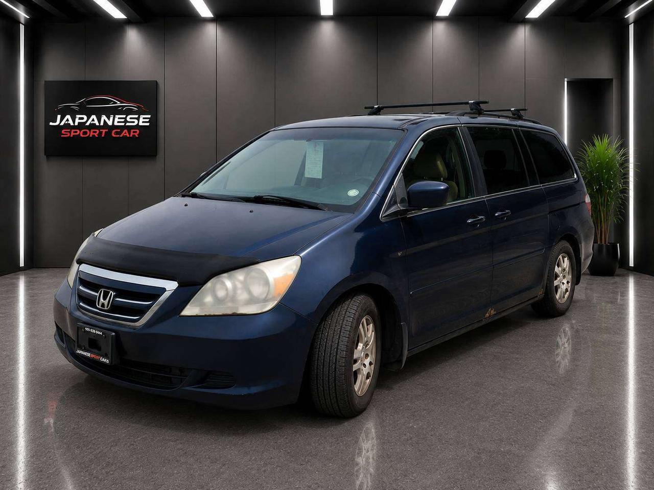 Trades are welcome. Japanese Sport Car has been serving Canadians for over 27 years, and we strive to provide the best service possible to customers all over Canada! BUY WITH CONFIDENCE! OMVIC & UCDA Registered dealer, specializing in Commercial Trucks for over 27 years!
PLEASE NOTE: Vehicle has a head gasket issue and is being sold AS-IS only. No safety certification included.

Year
2006
Make
Honda
Model
Odyssey EXL
Mileage
282XXX km
Doors
4
Passengers
7
Body Type
Minivan
Exterior Colour
Blue
Interior Colour
Grey
Seat Material
Cloth
Transmission
Automatic
Engine
3.5L V6
Drivetrain
FWD
Fuel Type
Gas

All prices do not include certification, applicable taxes (HST) and licensing fees. Without certification, as per OMVIC regulations, the vehicle is not road worthy or certified.