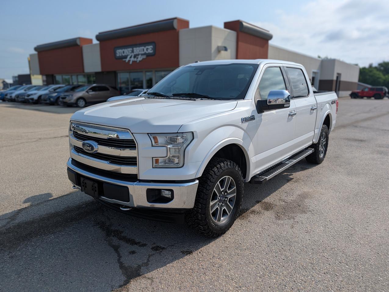 <p dir=ltr>Come finance this vehicle with us. Apply on our website stonebridgeauto.com&nbsp;</p><p>&nbsp;</p><p dir=ltr>2016 Ford F-150 Lariat 5.0L 8 Cylinder 4WD 167,500 km. Clean title and safetied. Manitoba Owned!</p><p>&nbsp;</p><p dir=ltr>Panoramic sunroof</p><p dir=ltr>Reverse camera</p><p dir=ltr>Heated seats</p><p dir=ltr>Keyless entry</p><p dir=ltr>Power seats</p><p dir=ltr>Leather interior</p><p dir=ltr>Running boards</p><p dir=ltr>Blindspot monitoring&nbsp;</p><p>&nbsp;</p><p dir=ltr>We take trades! Vehicle is for sale in Steinbach by STONE BRIDGE AUTO INC. Dealer #5000 we are a small business focused on customer satisfaction. Text or call before coming to view and ask for sales.</p>