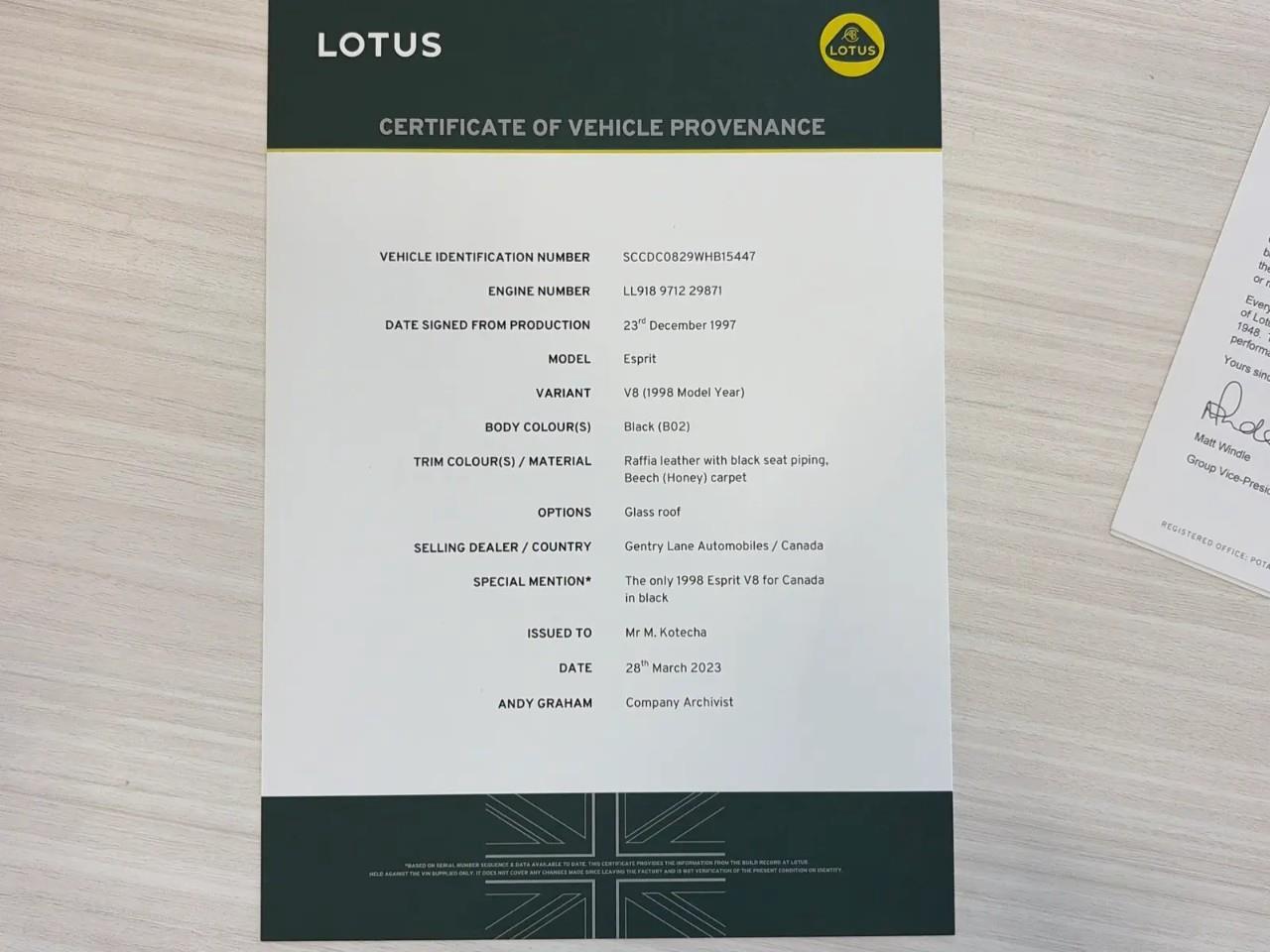 1998 Lotus Esprit  Photo
