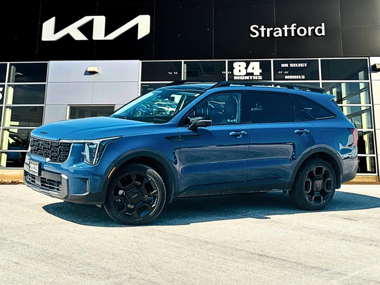 <b>Leather Seats!</b><br> <br> Stratford Kia Used Cars & Pre-Owned Superstore: We sell all makes and models.<br><br>Audi, Acura, Alfa Romeo, BMW, Buick, Cadillac, Chevrolet, Chrysler, Dodge, Ram, Ferrari, Ford, GMC, Genesis, Honda, Hyundai, Infiniti, Jaguar, Jeep, Kia, Lamborghini, Land Cruiser, Lexus, Lincoln, Land Rover, Maserati, Mazda, Mercedes AMG, Mercedes Benz, Mini, Mitsubishi, Nissan, Porsche, Ram, Subaru, Tesla, Toyota, Volkswagen, Volvo.<br> <br>This 2025 Sorento has the drive and versatility to help you make the drive yours. This 2025 Kia Sorento is fresh on our lot in Stratford.<br> <br>With comfort in every versatile row, this powerful and refined 2025 Sorento is ready to offer you a drive like no other. This SUV was designed to go all the way no matter where you go, and get you there in comfort and style. With amazing technology and versatility in every nook and cranny, this 2025 Sorento is ready for more than adventure, it’s ready to be character in your story. Try out the future of SUVs today in this 2025 Kia Sorento.<br> <br>This SUV has 50,743 km. Its Midnight Black in colour and is completely accident free based on the <a href=https://vhr.carfax.ca/?id=wF1xZqXnimO6dvuY/xq+7nj5iRRoX/2B target=_blank>CARFAX Report</a>. It has an Automatic transmission and is powered by a 281HP 2.5L 4 Cylinder Engine. <br> <br> Our Sorentos trim level is X-Line Limited. A dual-panel sunroof, 360 camera, inbuilt navigation and highway driving assistance are among the many upgrades you enjoy with this Sorento X-Line Limited. Also standard include a power liftgate for rear cargo access, a heated steering wheel, dual-zone climate control and leather seating upholstery, along with great additional features such as ventilated and heated front seats, mobile hotspot internet access, adaptive cruise control, proximity keyless entry, and a 12-speaker Bose audio system, and a 12.3-inch infotainment screen with Apple CarPlay, Android Auto, and Kia Connect. Safety features also include lane keeping assist with lane departure warning, blind spot detection, front and rear parking sensors, and front and rear collision mitigation. This vehicle has been upgraded with the following features: Leather Seats.<br> <br>To apply right now for financing use this link: <a href=https://www.stratfordkia.com/credit-application/ target=_blank>https://www.stratfordkia.com/credit-application/</a><br> <br/><br>While every effort is made to ensure accuracy, we are not responsible for any errors and omissions. ***In-stock vehicle may differ from online listing— Please confirm details with dealerPlease see your dealer for current pricing. <br><br>Stratford Kia is a proud member of the Trinity Auto Group. Serving Stratford and South Western Ontario. We invite you to experience our unparalleled Customer Service and truly enjoy your Car Buying experience, the way it should be. WE NEED YOUR TRADE! We offer top market value for trade ins. We also offer a great selection of Pre-Owned Vehicles. Our second-to-none reconditioning process and attention to detail are why our customers know they can buy with confidence. Experience the Stratford Kia difference today! 863 Erie Street. Stratford Ont. N5A 6S4<br> Come by and check out our fleet of 30+ used cars and trucks and 110+ new cars and trucks for sale in Stratford.  o~o