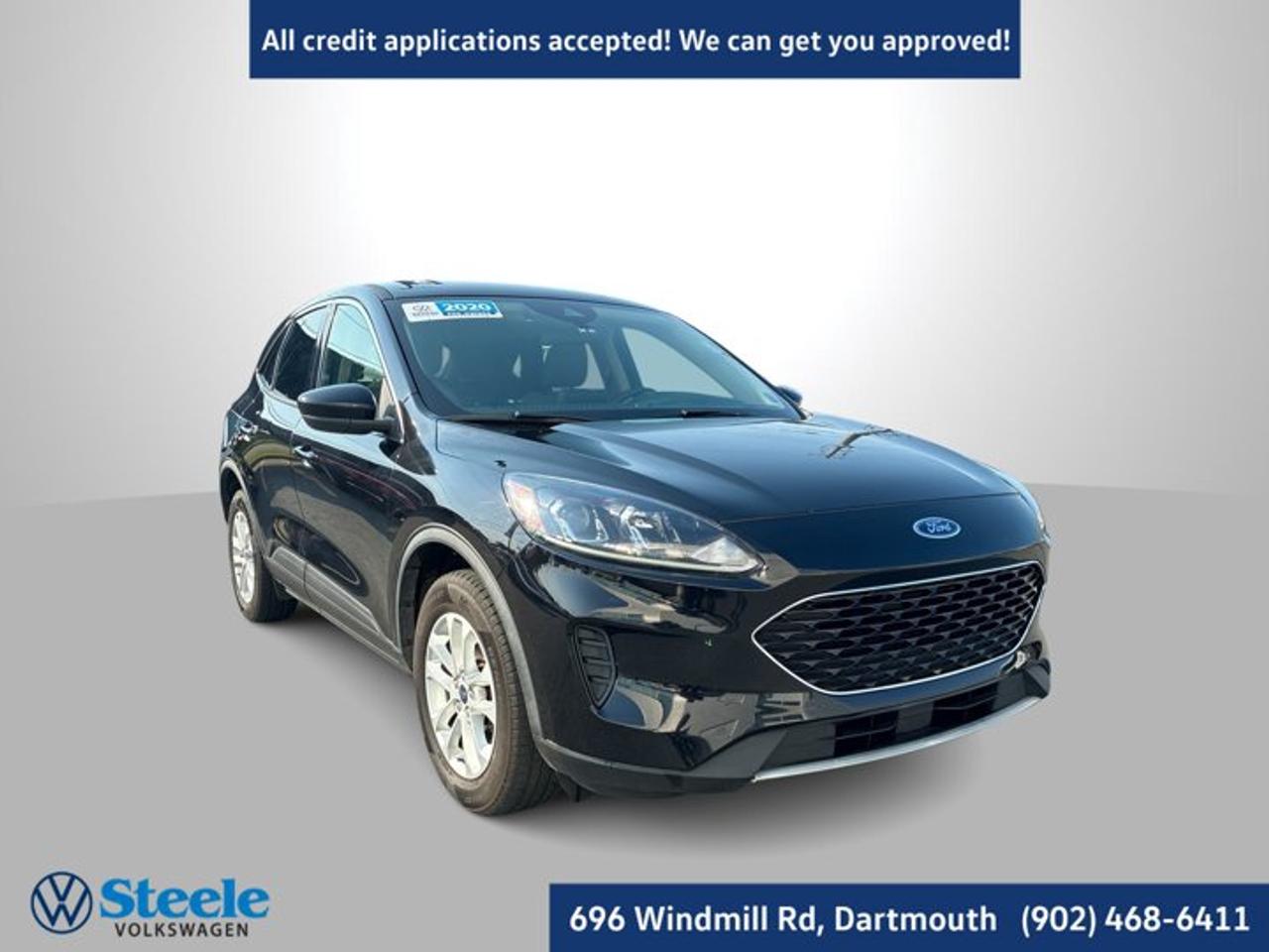 CARFAX Canada No Reported AccidentsCARFAX Canada Low Kilometer2020 Ford Escape SE 4D Sport Utility Black Metallic AWD 8-Speed Automatic 1.5L EcoBoostAt Steele Volkswagen, we have financing options available for all credit situations!, AWD, 6 Speakers, AM/FM radio: SiriusXM, Auto High-beam Headlights, Equipment Group 200A, Power driver seat, Power steering, Power windows, Remote keyless entry, SYNC 3 Communications & Entertainment System, Wheels: 17 Shadow Silver-Painted Aluminum.This 2020 Ford Escape SE will not last long!! Call Now to reserve your Test Drive appointment!! 1-902-468-6411 or chat with us online at www.steelevw.ca.Steele Auto Group is the most diversified group of automobile dealerships in Atlantic Canada, with 40 dealerships selling 27 brands and an employee base of over 1000. Sales are up by double digits over last year and the plan going forward is to expand further into Atlantic Canada.Awards:* JD Power Automotive Performance, Execution and Layout (APEAL) Study
