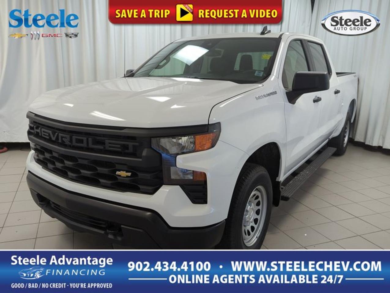 Built to handle real work with confidence, this 2026 Chevrolet Silverado 1500 Work Truck delivers full-size pickup capability with a proven 5.3L gas V8, automatic transmission, and four-wheel drive. Finished in White with a Black interior, this four-door truck offers the durability, strength, and practical layout that make daily jobs, weekend towing, and year-round driving easier in Dartmouth.FEATURES OF THE Silverado 1500 Work TruckProven 5.3L V8 truck performanceAutomatic transmission for smooth power deliveryFour-wheel drive for added tractionTrailer Brake Controller for towing supportTRUCK FEATURESBuilt for jobsite and daily useFour-door cab adds passenger flexibilityTrailer Brake Controller helps manage loadsFour-wheel drive supports rough conditionsADVANCED SAFETY FEATURESFour-wheel traction for added road controlStrong truck stance inspires driver confidenceTrailer braking support during towing tasksFull-size pickup visibility aids awarenessPERFORMANCE AND EFFICIENCY5.3L gas V8 delivers solid powerAutomatic transmission supports smooth shiftingFour-wheel drive improves all-season capabilityStrong engine suits hauling and towingCOMFORT AND CONVENIENCEFour-door layout eases passenger entryBlack interior offers simple work-ready stylePractical cabin designed for daily tasksSpacious truck format supports busy routinesTECHNOLOGY AND CONNECTIVITYTrailer Brake Controller adds towing confidenceClear truck controls support easy operationAutomatic transmission simplifies daily drivingDriver-focused layout keeps functions accessibleCARGO SPACEPickup bed supports tools and gearFull-size design handles bigger cargo needsCabin space adds room for essentialsWork-ready layout suits active lifestylesWHAT OTHER OWNERS LIKEStrong V8 power for truck dutiesFour-wheel drive for year-round confidenceStraightforward controls and useful practicalityComfortable space for work and travelThe 2026 Chevrolet Silverado 1500 Work Truck is made for drivers who want honest pickup strength without unnecessary complication. Its 5.3L V8 is a well-known choice for dependable performance, giving this truck the muscle needed for hauling equipment, towing a trailer, or handling demanding daily use. Paired with an automatic transmission, power comes on smoothly and predictably.Four-wheel drive adds another layer of confidence, especially in changing Maritime weather. From wet roads to winter conditions and unpaved work areas, this setup helps the Silverado 1500 Work Truck stay composed when traction matters most. That added capability makes it a smart fit for drivers in Dartmouth who need a truck ready for all seasons.This Silverado 1500 Work Truck also benefits from a practical four-door configuration. That means easier access for passengers, extra convenience during the workday, and more flexibility when carrying both people and gear. The Black interior keeps the cabin looking clean and functional, matching the trucks purpose-built character.One key feature included on this truck is the Trailer Brake Controller. For drivers who tow, this is a valuable addition that helps manage trailer braking response with more control. Whether you are moving a utility trailer, work equipment, or recreational cargo, it supports a more confident towing experience.The White exterior gives this pickup a clean, professional appearance that suits both commercial and personal use. It looks right at home on a jobsite, in a driveway, or on the road across Nova Scotia. The overall design of the Silverado 1500 Work Truck remains focused on usability, durability, and full-size capability.At Steele Chevrolet Buick GMC in Dartmouth, this 2026 Chevrolet Silverado 1500 Work Truck stands out as a strong choice for drivers who value V8 power, four-wheel drive traction, and practical truck function. If you need a pickup that is ready to work and easy to live with every day, this Silverado 1500 Work Truck is prepared to deliver.