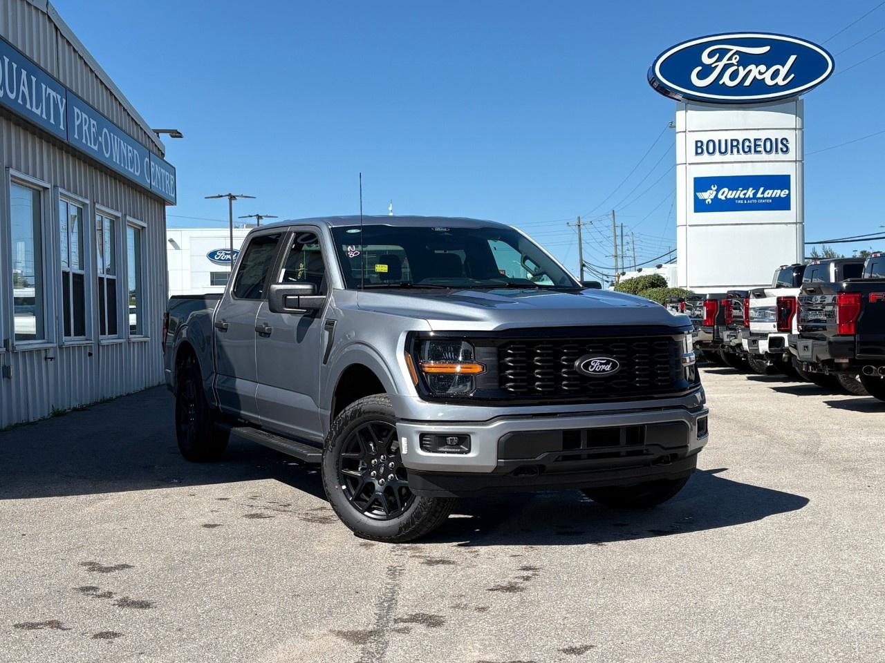 <p>Experience the future of rugged performance with the 2026 Ford F-150 STX, now available in a polished silver finish. This new 4x4 powerhouse delivers reliable handling, making it perfect for navigating the Canadian terrain in style and confidence.</p><p>The Ford F-150 STX pairs robust exterior allure with a refined black interior, designed to provide both comfort and capability. Inside, enjoy features like air conditioning, alloy wheels, and power windows, which offer convenience whether you're tackling tough jobs or heading out on an adventure.</p><p>Stay connected and secure with advanced technology integrated throughout the vehicle. A backup camera, smart device integration, and a Wi-Fi hotspot enhance your driving experience, while safety is prioritized with lane assist, parking sensors, and brake assist. Enjoy seamless transitions with the electronic 10-speed automatic transmission, equipped with selectable drive modes tailored for every condition, from smooth highways to challenging off-road paths.</p><p>This truck is ideal for individuals who demand performance and versatility but don't compromise on safety and technology. If you're in the market for a dependable truck that promises to enhance every journey, contact Bourgeois Motors Ltd. today and take the next step toward making the 2026 Ford F-150 STX yours.</p> <p><span style=color:rgb( 58 , 80 , 95 )>The discount shown on vehicle represents the </span><u>Cash Purchase</u><span style=color:rgb( 58 , 80 , 95 )> discount and is inclusive of all non-stackable and stackable cash purchase discounts from Ford of Canada and Bourgeois Motors Ltd. and is offered in lieu of sub-vented lease or finance rates. To get details on current discounts applicable to this and other vehicles in our inventory for Lease and Finance customer, see a member of our team. All offers for lease or finance are On Approved Credit (OAC).While every effort is made to ensure the accuracy of discounts and programs, programs are subject to change without notice </span><span style=color:rgb( 119 , 119 , 119 )>and may not be accurate or completely current. While every reasonable effort is made to ensure the accuracy of this data, we are not responsible for any errors or omissions contained on these pages.</span></p> <p><strong>Why Choose the Bourgeois Auto Group?</strong></p><p>For 80 years, Bourgeois Auto Group has been delivering exceptional automotive experiences. Our factor trained teams work to ensure you receive the shopping experience you deserve; whether you're looking for a new or new-to-you vehicle.</p><p>Shop 24/7 with our online showroom and chat service, ensuring convenience every step of the way. No hidden fees, full disclosure, and every pre-owned vehicle comes with a Carfax® report for peace of mind.</p><p>We offer a wide selection of pre-owned vehicles, all competitively priced using real-time market data. Get the best deal on your purchase and trade-in with our free Live Market Analysis report.</p><p>Looking to sell your car? We buy any make or modelno purchase required. Our simple to use online trade valuation tool will provide you with a clear, transparent selling experience whether you buy our car or not.</p><p>Backed by hundreds dedicated employees across 4 convenient locations, were here to meet all your automotive needs. Visit us in Midland or Parry Sound and explore our inventory or schedule your next service today.</p> <p><strong>Financing Your Next Vehicle with Bourgeois Motors Ford in Midland:</strong></p><p>At Bourgeois Motors Ford, we make financing your next vehicle simple and stress-free! Our team works with trusted lenders to find flexible options tailored to your budget. Drive away with confidenceapply today!</p><p>Take advantage of our online pre-qualification tool, backed by Equifax and TD Bank to find the payment that works for you. Simply <a href=https://www.bourgeoismotors.com/free-credit-check/ rel=nofollow><strong>CLICK HERE</strong></a><strong> </strong>to use our secure online credit tool with no impact to your credit.</p>