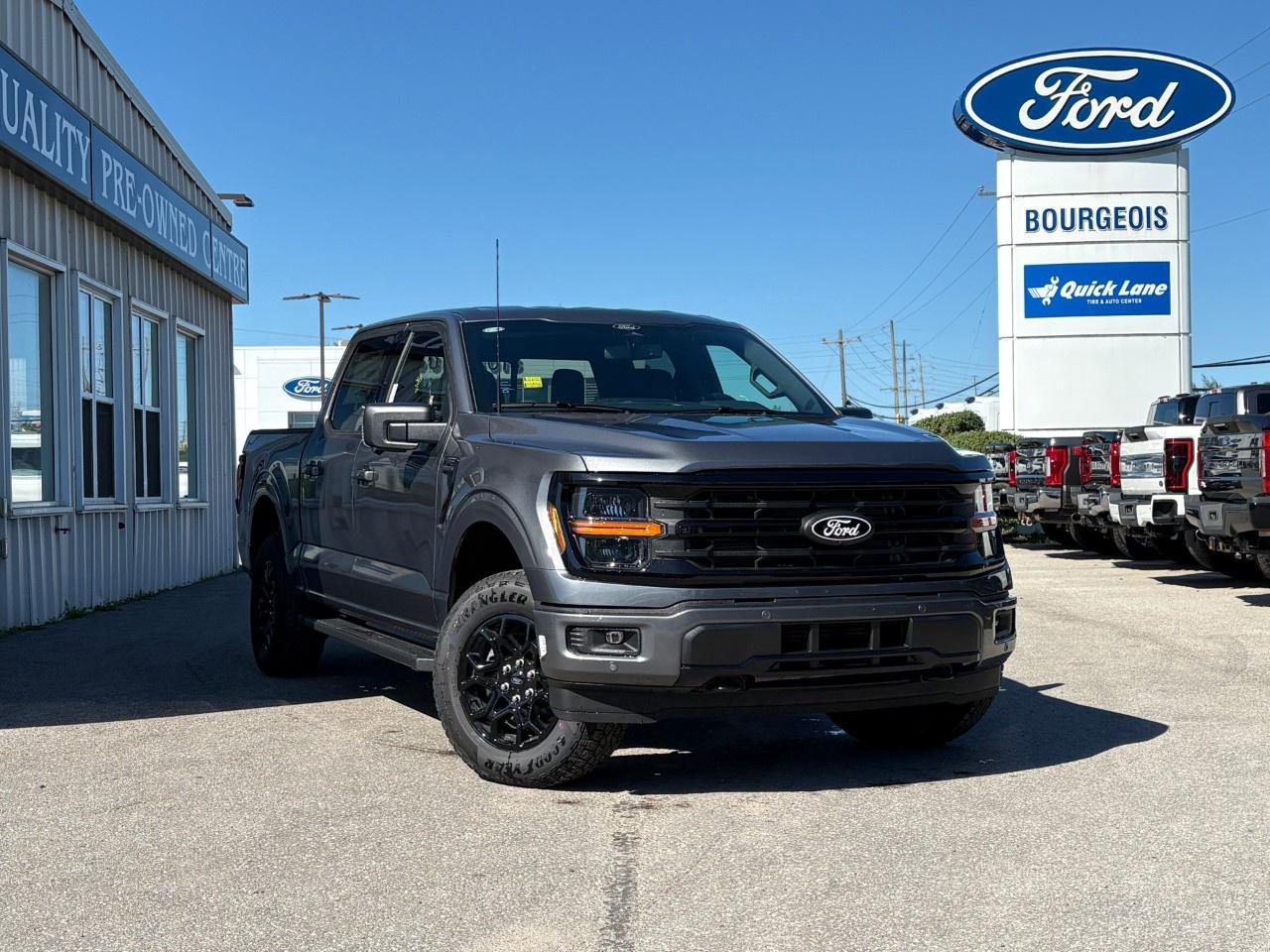 <p>Discover the 2026 Ford F-150 XLT, elegantly finished in a sleek gray with 4x4 capabilities, offering a powerhouse handling experience ready to tackle any terrain. This striking truck combines rugged functionality with modern style, ensuring you turn heads wherever you go.</p><p>The exterior's Carbonized Grey Metallic paint complements its tough demeanor, while practical features like heated mirrors and the Tough Bed Spray-In Bedliner add both convenience and durability to your adventures. Inside, immerse yourself in a sophisticated black interior designed with industry-leading comfort in mind.</p><p>Move with ease thanks to the advanced 2.7L V6 EcoBoost engine featuring auto start/stop technology paired with an Electronic 10-Speed Automatic transmission. Explore various drive modes including normal, ECO, and sport to enhance your driving experience. Stay connected and safe with state-of-the-art technology such as the backup camera, smart device integration, and Wi-Fi hotspot. Safety is paramount with features that include lane assist, parking sensors, and brake assist.</p><p>This Ford F-150 is ideal for professionals seeking a reliable and robust vehicle for both work and play. Whether you're hauling equipment or heading out on a weekend adventure, it's designed to meet your diverse needs. Call or visit Bourgeois Motors Ltd. today to learn more about the 2026 F-150 XLT and see how it can suit your lifestyle perfectly.</p> <p><span style=color:rgb( 58 , 80 , 95 )>The discount shown on vehicle represents the </span><u>Cash Purchase</u><span style=color:rgb( 58 , 80 , 95 )> discount and is inclusive of all non-stackable and stackable cash purchase discounts from Ford of Canada and Bourgeois Motors Ltd. and is offered in lieu of sub-vented lease or finance rates. To get details on current discounts applicable to this and other vehicles in our inventory for Lease and Finance customer, see a member of our team. All offers for lease or finance are On Approved Credit (OAC).While every effort is made to ensure the accuracy of discounts and programs, programs are subject to change without notice </span><span style=color:rgb( 119 , 119 , 119 )>and may not be accurate or completely current. While every reasonable effort is made to ensure the accuracy of this data, we are not responsible for any errors or omissions contained on these pages.</span></p> <p><strong>Why Choose the Bourgeois Auto Group?</strong></p><p>For 80 years, Bourgeois Auto Group has been delivering exceptional automotive experiences. Our factor trained teams work to ensure you receive the shopping experience you deserve; whether you're looking for a new or new-to-you vehicle.</p><p>Shop 24/7 with our online showroom and chat service, ensuring convenience every step of the way. No hidden fees, full disclosure, and every pre-owned vehicle comes with a Carfax® report for peace of mind.</p><p>We offer a wide selection of pre-owned vehicles, all competitively priced using real-time market data. Get the best deal on your purchase and trade-in with our free Live Market Analysis report.</p><p>Looking to sell your car? We buy any make or modelno purchase required. Our simple to use online trade valuation tool will provide you with a clear, transparent selling experience whether you buy our car or not.</p><p>Backed by hundreds dedicated employees across 4 convenient locations, were here to meet all your automotive needs. Visit us in Midland or Parry Sound and explore our inventory or schedule your next service today.</p> <p><strong>Financing Your Next Vehicle with Bourgeois Motors Ford in Midland:</strong></p><p>At Bourgeois Motors Ford, we make financing your next vehicle simple and stress-free! Our team works with trusted lenders to find flexible options tailored to your budget. Drive away with confidenceapply today!</p><p>Take advantage of our online pre-qualification tool, backed by Equifax and TD Bank to find the payment that works for you. Simply <a href=https://www.bourgeoismotors.com/free-credit-check/ rel=nofollow><strong>CLICK HERE</strong></a><strong> </strong>to use our secure online credit tool with no impact to your credit.</p>