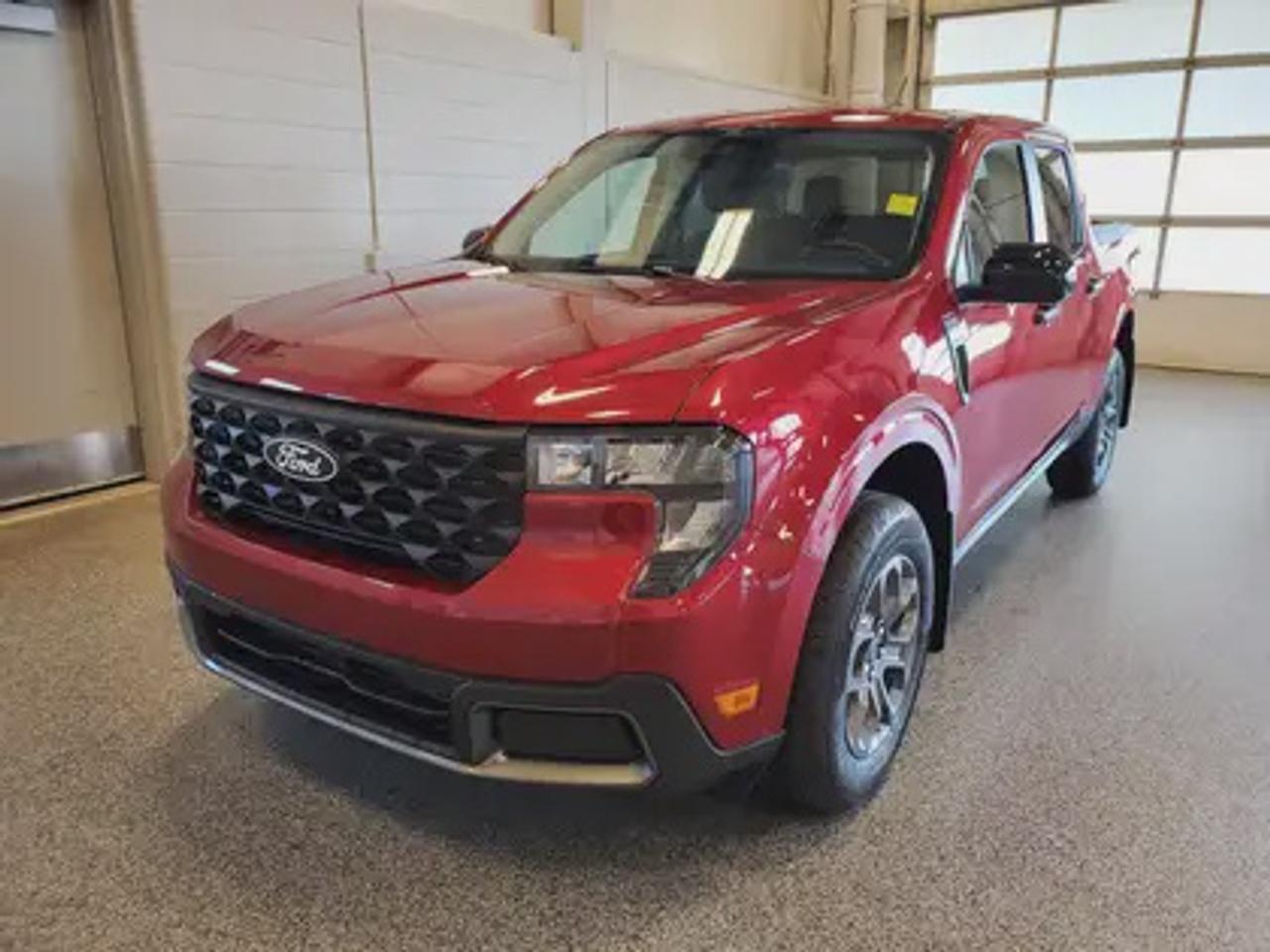 This 2026 Ford Maverick XLT stands out in Ruby Red Metallic, combining the versatility of a pickup with the efficiency and convenience of a compact truck. Equipped with the 2.0L EcoBoost® engine, this truck delivers 250 horsepower and 277 lb-ft of torque, paired with an 8-speed automatic transmission for smooth performance and an estimated 9.4L/100 km (30 miles per gallon) combined fuel economy.

Key Features:
Tire Inflator and Sealant Kit
FordPass Connectivity for remote vehicle control
Ford Co-Pilot360
Trailer Sway Control
Remote Keyless Entry
17 Carbonized Grey-Painted Aluminum Wheels
P225/65R17 A/S BSW Wheels
Lane Keeping Aid
Rear View Camera
Automatic LED High Beams
LED Headlamps
Manual Tailgate Lock
8 Center Stack Screen
Electronic Stability Control
Cruise Control
Engine Block Heater
XLT Luxury Package

Moose Jaw Ford, conveniently located at 1010 North Service Road in Moose Jaw, is your trusted destination for all your automotive needs. With an impressive 4.8-star Google rating from nearly 1,500 reviews, we are proud to deliver an exceptional vehicle-buying experience tailored just for you. Our Moose Jaw Motives set us apart, offering unbeatable value like half-priced oil changes for life on pre-owned vehicles, one year of key and remote protection, and one year of tire and rim protection. Enjoy peace of mind with every purchase. At Moose Jaw Ford, were committed to driving positive change in our community by combining exceptional service, high-quality vehicles, and a guest-first approach. Visit us today!