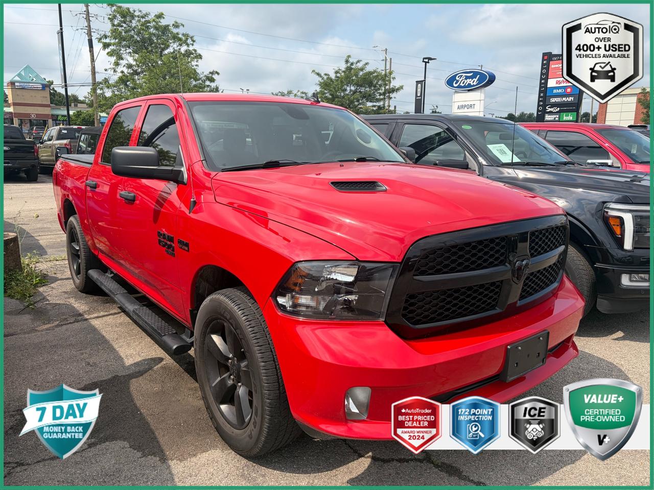 Recent Arrival!<br><br><br>1-Year SiriusXM Subscription, 1-Year Subscription (Registration Required), 17 x 7 Aluminum Wheels, 4G LTE Wi-Fi Hot Spot, 7 Customizable In-Cluster Display, 8.4 Touchscreen, A/C w/Dual-Zone Automatic Temperature Control, Apple CarPlay Capable, Audio Input Jack for Mobile Devices, Auto-Dimming Rear-View Mirror, Black 4x4 Badge, Black Headlamp Bezels, Black Painted Honeycomb Grille, Black RAM Tailgate Badge, Body-Colour Front Fascia, Body-Colour Grille, Body-Colour Rear Bumper w/Step Pads, Electronics Convenience Group, Fog Lamps, For Details Visit DriveUconnect.ca, For SiriusXM Info Call 888-539-7474, Global Telematics Box Module (TBM), Google Android Auto, GPS Antenna Input, Hands-Free Phone Communication, Humidity Sensor, Media Hub w/2 USB & Aux Input Jack, Night Edition, Park-Sense Rear Park Assist System, Quick Order Package 26J Express, Radio: Uconnect 5 w/8.4 Display, Ram 1500 Express Group, Remote USB Port, SiriusXM Guardian-Included Trial (B), SiriusXM Satellite Radio, USB Mobile Projection, Wheels: 20 x 8 High Gloss Black Aluminum.<br><br>Flame Red<br>2022 Ram 1500 Classic Express Night Edition | 5L V8 | Convenience Group 4D Crew Cab<br>HEMI 5.7L V8 VVT 8-Speed Automatic<br>4WD<br><br>Certification Program Details:<br><br>VALUE+ CERTIFIED PRE-OWNED VEHICLE<br><br>36-point Provincial Safety Inspection<br>172-point inspection combined mechanical, aesthetic, functional inspection including a vehicle report card<br>Warranty: 30 Days or 1500 KMS on mechanical safety-related items and extended plans are available<br>Complimentary CARFAX Vehicle History Report<br>2X Provincial safety standard for tire tread depth<br>2X Provincial safety standard for brake pad thickness<br>7 Day Money Back Guarantee*<br>Market Value Report provided<br>Complimentary 3 months SIRIUS XM satellite radio subscription on equipped vehicles<br>Complimentary wash and vacuum<br>Vehicle scanned for open recall notifications from manufacturer<p> </p>

<h4>VALUE+ CERTIFIED PRE-OWNED VEHICLE</h4>

<p>
- 36-point Provincial Safety Inspection<br>
- 172-point inspection combined mechanical, aesthetic, functional inspection including a vehicle report card<br>
- Warranty: 30 Days or 1500 KMS on mechanical safety-related items and extended plans are available<br>
- Complimentary CARFAX Vehicle History Report<br>
- 2X Provincial safety standard for tire tread depth<br>
- 2X Provincial safety standard for brake pad thickness<br>
- 7 Day Money Back Guarantee*<br>
- Market Value Report provided<br>
- Complimentary 3 months SIRIUS XM satellite radio subscription on equipped vehicles<br>
- Complimentary wash and vacuum<br>
- Vehicle scanned for open recall notifications from manufacturer
</p>

<p>SPECIAL NOTE: This vehicle is reserved for AutoIQs retail customers only. Please, No dealer calls. Errors & omissions excepted.</p>

<p>*As-traded, specialty or high-performance vehicles are excluded from the 7-Day Money Back Guarantee Program (including, but not limited to Ford Shelby, Ford mustang GT, Ford Raptor, Chevrolet Corvette, Camaro 2SS, Camaro ZL1, V-Series Cadillac, Dodge/Jeep SRT, Hyundai N Line, all electric models)</p>