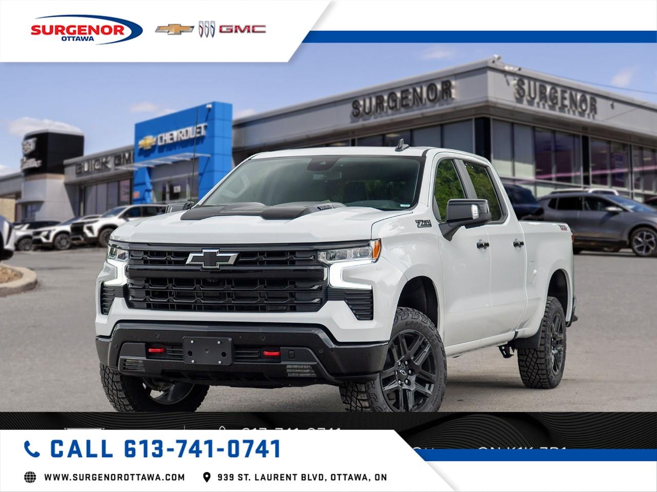 <p>The 2026 Chevrolet Silverado 1500 LT Trail Boss in striking white is a new era in truck capability and style, featuring a robust 4x4 drivetrain and exceptional handling. Its powerful Duramax 3.0L Turbo-Diesel I6 engine ensures a remarkable experience whether you're navigating urban landscapes or tackling rugged terrains.</p><p>Step inside and you'll find an interior fitted with sophisticated jet black leather-appointed seats. The Crew Cab offers ample space, and the front bucket seats provide comfort and support with an upscale rear seat storage package. The high gloss black painted aluminum wheels complement the sleek exterior, enhanced by the Dark Essentials package with black nameplates and tailgate lettering.</p><p>On the tech front, enjoy the Chevrolet Infotainment 3 Premium System with Google built-in compatibility on a 13.4" touchscreen, offering Bluetooth streaming, wireless Apple CarPlay, and Android Auto. Safety is a priority with features such as Adaptive Cruise Control, HD Surround Vision, and Lane Assist. For those interested in towing, the trailering app and hitch guidance with Hitch View provide a seamless experience.</p><p>This truck is perfect for the adventurer or work-focused individual seeking reliability with elegance. Contact Surgenor Chevrolet Buick GMC Cadillac today to find out how this Silverado 1500 LT Trail Boss can be yours.</p>