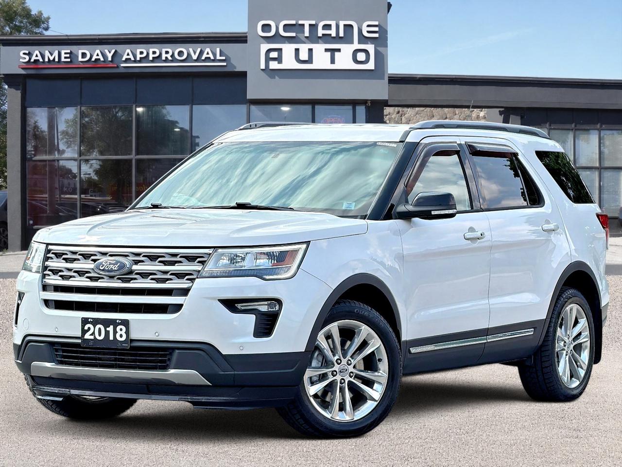 <p>Finance Price $19895 Cash Price $21395 | Accident Free | 2018 Ford Explorer XLT | 6 passenger | Remote start | Heated front seats | Leather seats | Power driver seat | Third row seating | Smart device integration | Backup camera | Adaptive cruise control | Keyless entry with push start | Alloy wheels | Bluetooth connectivity | Navigation system | Dual-zone climate control | Steering wheel audio controls | USB charging ports | Power windows | Power door locks | Comfortable family SUV | Excellent winter capability | Reliable daily driver</p><p>Available Now at Octane Used Cars!<br>1850 Lawrence Ave E, Scarborough, ON M1R 2Y4<br>Call us today to book your test drive!<br><br>CERTIFICATION<br>All our vehicles go through a comprehensive safety inspection that exceeds industry standards. Certification includes a full inspection, oil change, and professional detailing before delivery. Vehicles are not drivable if not certified and not e-tested. A certification package is available for $699. Trade-ins welcome. All vehicles are subject to HST, licensing fees, and a $22 OMVIC fee.<br><br>FINANCING<br>Good credit, bad credit, or no credit we can help. Instant approvals available with flexible plans tailored to your needs. Financing deals are subject to an admin fee.<br><br>WARRANTY<br>This vehicle qualifies for extended warranty options. Our team can help you choose the right coverage.<br><br>PRICE<br>At Octane Used Cars, we offer fair, transparent, no-haggle pricing. We monitor the market to keep our vehicles priced competitively, giving you the best value with a no-pressure buying experience.</p>