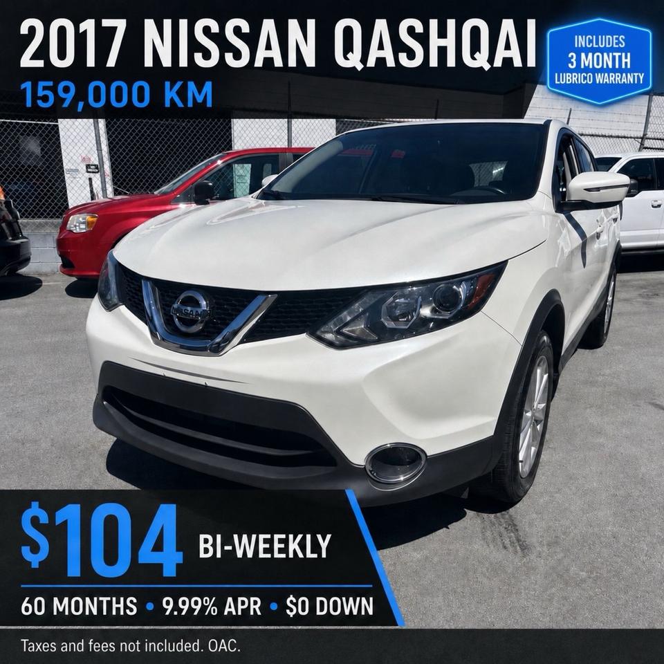 <p>Discover versatility and style with this pre-owned 2017 Nissan Qashqai SV, now available at Milani Auto Sales. Designed for the modern driver, this compact wagon seamlessly blends a comfortable ride with practical utility, making it an excellent choice for navigating city streets or embarking on weekend adventures. Its sleek exterior is matched by a well-appointed interior, ready to accommodate your passengers and cargo with ease.</p><p>Under the hood, youll find a reliable gasoline engine paired with a smooth Continuously Variable Transmission (CVT) for an efficient and responsive driving experience. The front-wheel-drive system offers confident handling, while the four-door configuration ensures easy access for everyone. With 159,000 kilometers on the odometer, this Qashqai SV has proven its durability and is eager for many more miles of service.</p><p>This Qashqai SV is equipped with a range of features designed to enhance your driving pleasure and convenience. Imagine effortless parking in tight spots, staying connected on the go, and enjoying a comfortable cabin no matter the weather. It&rsquo;s a vehicle that understands your needs and adapts to your lifestyle.</p><p>Here are five of the most exciting features that make this 2017 Nissan Qashqai SV a standout:</p><ul><li><strong>Effortless Maneuverability:</strong> Glide through busy streets and tight parking lots with the Qashqais agile handling and compact wagon design, making urban driving a breeze.</li><li><strong>Smooth and Efficient CVT:</strong> Experience a seamless and fuel-efficient drive thanks to the advanced Continuously Variable Transmission, providing optimal power delivery and comfort.</li><li><strong>Practical Four-Door Versatility:</strong> Enjoy easy access for all passengers and convenient loading of groceries, gear, or luggage with the generous four-door configuration.</li><li><strong>Front-Wheel Drive Confidence:</strong> Navigate diverse road conditions with assurance, as the front-wheel-drive system offers dependable traction and stability for your journeys.</li><li><strong>Designed for Everyday Life:</strong> The Qashqai SV is engineered with your daily routine in mind, offering a perfect blend of practicality and enjoyable driving dynamics for all your commutes and errands.</li></ul><p><strong><em>Powered by AutoIntelligence&trade;</em></strong></p><p>Vehicle information has been generated using artificial intelligence and is provided for informational purposes only. While efforts are made to ensure accuracy, please confirm all details directly with the dealer.</p>