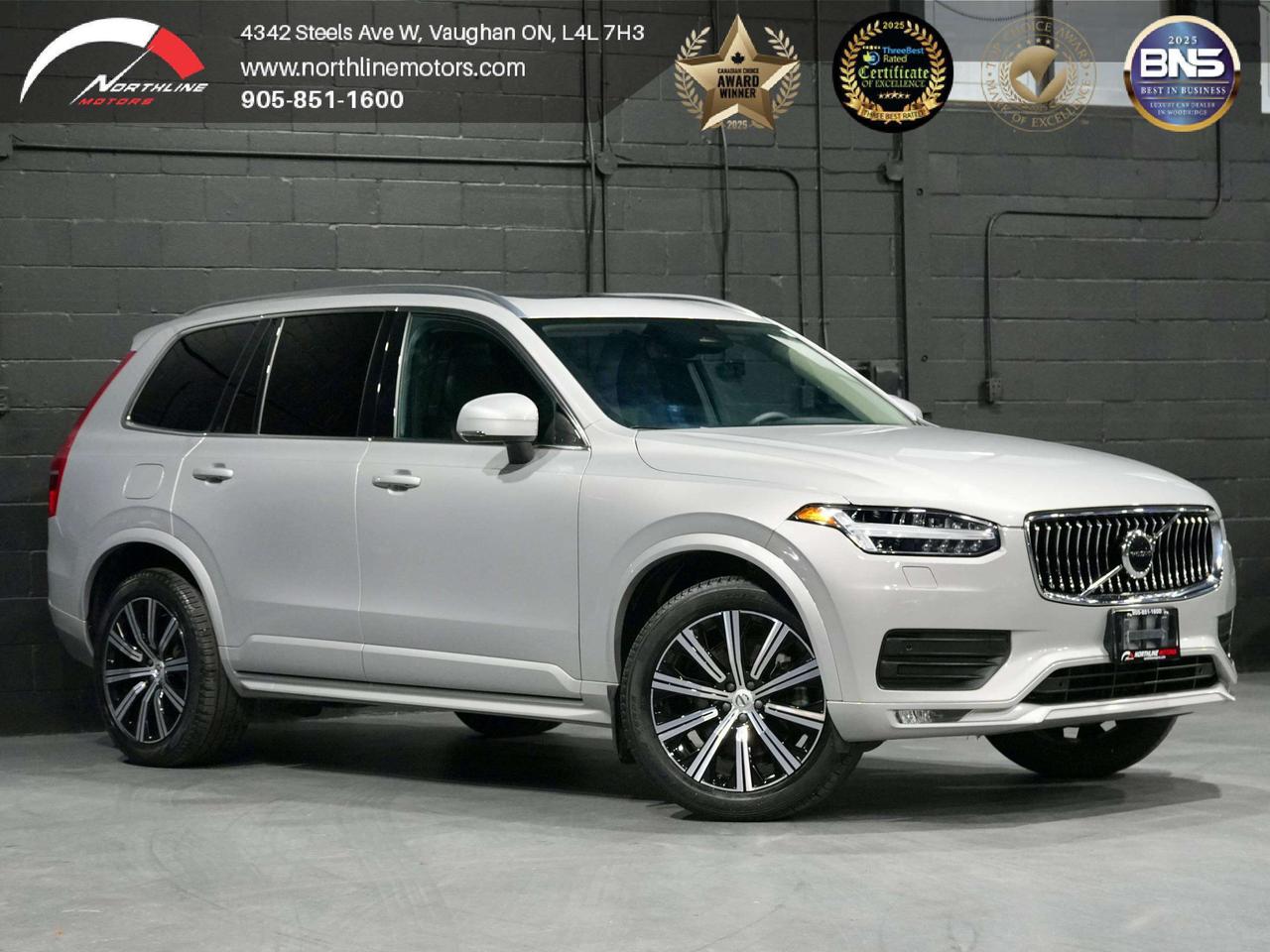 -2.0L turbocharged & supercharged B6 mild-hybrid 4-cylinder
-295 hp
-310 lb-ft
-8-speed Geartronic automatic
-AWD
-Start/Stop
-Drive modes
-7-passenger seating
-Leatherette upholstery
-Heated front seats
-Power front seats
-2-way lumbar support
-4-zone automatic climate control
-Heated steering wheel
-Leather steering wheel
-Power-folding rear headrests
-60/40 split second row
-50/50 split third row
-Integrated second-row child booster cushion
-Panoramic power sunroof
-19-inch alloy wheels
-LED headlights
-LED daytime running lights
-Automatic high beams
-Auto-leveling headlights
-Power-folding heated mirrors
-Auto-dimming mirrors
-Rain-sensing wipers
-Roof rails
-Rear spoiler
-Hands-free power tailgate
-Passive keyless entry
-9-inch touchscreen
-Google built-in infotainment
-Navigation
-Digital driver display
-Bluetooth
-Apple CarPlay / Android Auto
-Volvo connected services
-Voice control
-Blind Spot Information System
-Rear Cross Traffic Alert
-Lane Keeping Aid
-Forward Collision Warning
-City Safety automatic emergency braking
-Front & rear parking sensors
-Rear-view camera
-Driver Alert Control
-Oncoming Lane Mitigation
-Run-off Road Mitigation
-LED headlights with automatic high beam


QUALIFY FOR A 4-YEAR WARRANTY TODAY!
At Northline Motors, were a family-owned dealership committed to delivering a transparent, stress-free car-buying experience. With over 12 years of industry experience and multiple consumer choice awards, weve built our reputation on quality vehicles, competitive pricing, and exceptional customer service.
Every vehicle comes with:
 Full vehicle history report
 Financing options available
 Extended warranty packages
 Aftermarket protection services
 Ongoing customer support past purchase
Browse our latest inventory online or visit our friendly, no-pressure showroom. Coffee and tea are always on us!
Please note: Prices exclude applicable taxes and licensing fees. All vehicles, unless otherwise specified, can be certified for an additional $999; otherwise, as per OMVIC regulations, the vehicle is not drivable, certified, or e tested.
While every effort is made to ensure accuracy, errors, omissions, and pricing changes may occur.  Please contact our sales team to verify vehicle details including vehicle options and availability.