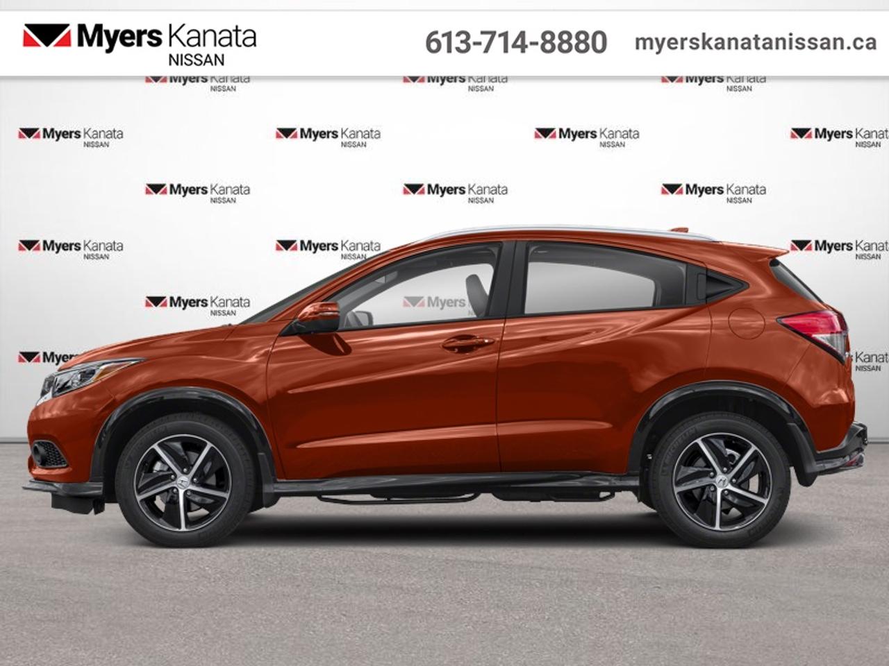 <b>Low Mileage, Sunroof,  Premium Audio System,  Heated Seats,  Apple CarPlay,  Android Auto!</b><br> <br>  Compare at $25435 - KANATA NISSAN PRICE is just $23995! <br> <br>Offering top notch comfort, and a perky personality, this 2019 Honda HR-V is easily one of the most family friendly mid size SUVs. This 2019 Honda HR-V is fresh on our lot in Kanata. This low mileage hatchback has just 48,639 km. Its Orange Burst Me in colour and is completely accident free based on the <a href=https://vhr.carfax.ca/?id=zq4JrIeK+FkBVoIHUYLei5IAQ40b3zj4 target=_blank>CARFAX Report</a>. It has an Automatic transmission and is powered by a 141HP 1.8L 4 Cylinder Engine. <br> <br> Our HR-Vs trim level is Sport AWD CVT. This HR-V Sport brings a lot of extra value with a moonroof, upgraded audio system, proximity keyless entry, side mirror turn signals, fog lights, blind spot monitor, and a lot of performance styling. This SUV also has heated front seats, automatic climate control, Apple CarPlay, Android Auto, Bluetooth, an audio display, and Siri EyesFree. This SUV also has some great tech to make it feel like a modern car with a driver assistance suite that includes collision mitigation, lane keep assist, adaptive cruise control, and automatic highbeams. Other features include aluminum wheels, heated power side mirrors, multi-angle rearview camera, and a multi-function steering wheel. This vehicle has been upgraded with the following features: Sunroof, Premium Audio System, Heated Seats, Apple CarPlay, Android Auto, Collision Mitigation, Lane Keep Assist.<br> <br/>Buy this vehicle now for the lowest bi-weekly payment of <b>$177.87</b> with $0 down for 84 months @ 8.99% APR O.A.C. ( Plus applicable taxes - and licensing ). See dealer for details. <br><br>*LIFETIME ENGINE TRANSMISSION WARRANTY NOT AVAILABLE ON VEHICLES WITH KMS EXCEEDING 140,000KM, VEHICLES 8 YEARS & OLDER, OR HIGHLINE BRAND VEHICLE(eg. BMW, INFINITI. CADILLAC, LEXUS...)<br> Come by and check out our fleet of 60+ used cars and trucks and 70+ new cars and trucks for sale in Kanata.  o~o