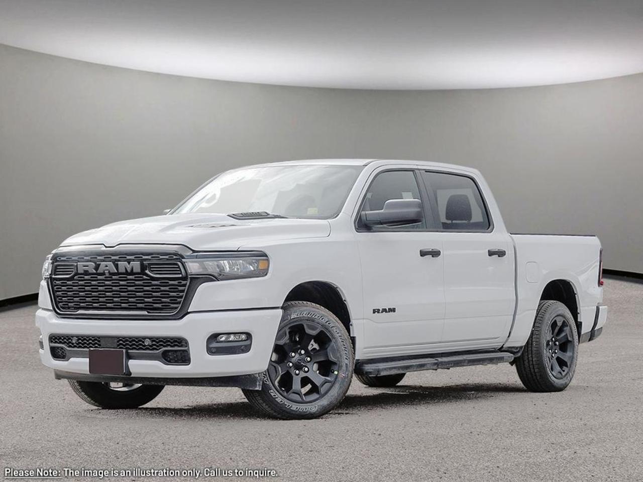 **2026 Ram1500 Express4x4  Crew Cab  57 Box  White***Built for the crew that works hard and plays harder.* - **Power & Efficiency**  3.0L I6 Hurricane SO TwinTurbo engine paired with a 48V beltstarter generator delivers smooth, hightorque performance while keeping fuel consumption in check. - **AllTerrain Capability**  Parttime 4WD, twospeed electronic transfer case, front & rear performancetuned shocks and a selection of tire packages (LT275/70R18 OWL, 275/55R20 OWL, 275/65R18 BSW) give you confidence onroad, offroad, and when youre pulling a trailer (ClassIV hitch, sway control, brake control). - **WorkReady Bed**  Standard 57 Express box with blackrubbed step pads, pickupbed rail protectors and a trifold tonneaustyle cover (optional) lets you load, unload and secure gear in seconds. - **Tech That Works for You**  Uconnect5 with an 8.4in. touchscreen, 7in. customizable cluster, wireless smartphone mirroring, 5USB ports, remotestart via the mobile app, and a digital rearview mirror with autodim. - **Comfort & Convenience**  Front 40/20/40 splitbench seat with 4way manual adjusters, heated exterior mirrors, heated driver/passenger door mirrors, power windows, and a cabinlevel LED foglamp package. - **Safety First**  Adaptive Cruise Control with Stop&Go, LaneDeparture Prevention, BlindSpot Monitoring, ForwardCollision Mitigation, Pedestrian Impact Prevention and a full suite of six airbags keep you protected wherever the job takes you. **Why the Express?** A rugged, whitefinished Ram1500 that looks as clean as it worksas tough as the job site, as refined as the weekend getaway. **Ready to see it in person?** Call the Aurora Dodge showroom today or schedule a test drive online. Bring the crew, bring the loadlet the 2026 Ram1500 Express show you what true capability feels like.PRICING ADVERTISED IS REFLECTING THE CASH INCENTIVE AND CANNOT BE STACKED WITHLOW-RATEFINANCING, PRICING ADVERTISED CAN BE FINANCED. REACH OUT TO THE SALES TEAM TO GET YOUR QUOTE TAILORED TO HOW YOU WOULD LIKE TO BUYCALL AURORA DODGE NOW AT867-873-4222