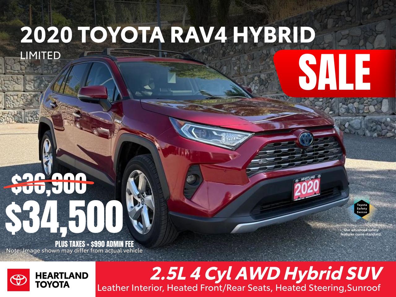 Ruby Flare Pearl (Red) 2020 Toyota RAV4 Hybrid SUV / Crossover All-Wheel Drive Continuously Variable Transmission