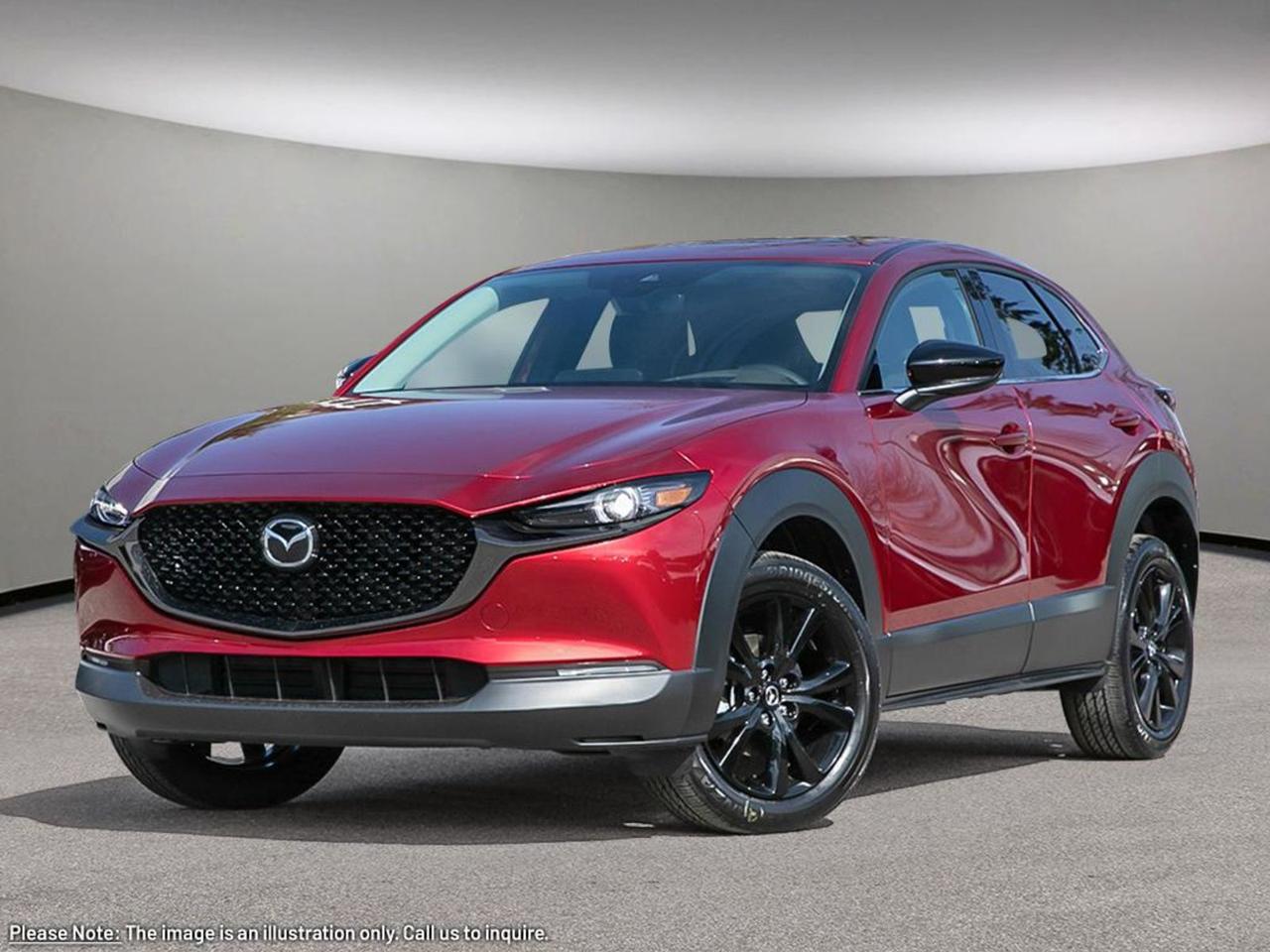 **2026 MazdaCX30GTTurboAWD  RedHot Performance, Luxury & Technology in One Compact SUV**Turn heads and dominate every road in the striking Red CX30 GT Turbo. Under the hood, a 2.5L SKYACTIVG DOHC 16valve I4 turbo delivers punchy power through a 6speed SKYACTIVDrive automatic with overdrive and lockup capability, while fulltime AWD and driverselectable drivetrain modes keep you planted in any condition.**Why this CX30 is the one youll love:**- **Dynamic Design:** 18inch black metallic alloy wheels, rearlip spoiler, black grille with chrome accents, and black sidewindow trim give the SUV a bold, athletic stance. - **Premium Comfort:** Power 10way driver seat with lumbar support and memory, heated leather front seats, leatherfaced steering wheel (heated), and dualzone automatic climate control keep every occupant snug. - **CuttingEdge Tech:** 10.2inch touchscreen with Mazda Connected Services, integrated navigation, voiceactivated climate and audio, Bose premium sound, and a headup display for key info at a glance. - **Safety Suite:** 10airbag system, Adaptive Cruise Control with StopandGo, LaneDeparture Prevention, BlindSpot Warning, Forward/Rear Collision Mitigation, Pedestrian Impact Prevention, and TrafficSign Recognition Mazdas iACTIVsense protecting you on every mile. - **AllSeason Capability:** Allseason 215/55R18 tires, electronic stability control, allspeed ABS, and a robust AWD system with rearsteer support give confidence on wet, snow or gravel. - **Convenient Extras:** Power liftgate, autodimming rearview mirror, LED headlights with autoleveling and directional adaptive beams, rearcamera and frontcamera with aerial view, wireless smartphone charging, and a remotestartready smart key.All this wrapped in a fully galvanized steel body with sideimpact beams and a spacious cargo floor (spare tire tucked under the floor). The 2026 CX30 GT Turbo AWD isnt just a crossoverits a rallyready, techrich, comfortfocused masterpiece ready for city streets and weekend getaways alike.**Ready for a test drive?** Swing by GoMazda today and feel the turbocharged excitement of the 2026 CX30 GT in Red. Your next adventure starts now.Go Mazda is an AMVIC licensed business.