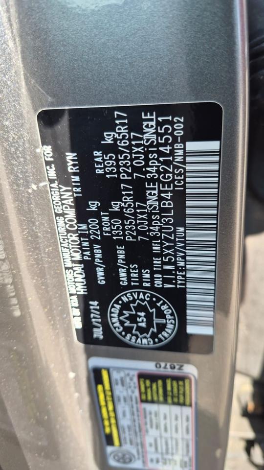 2014 Hyundai Santa Fe Sport PREMIUM, 4CYL, AUTO, ONLY 177KMS, CERTIFIED Photo