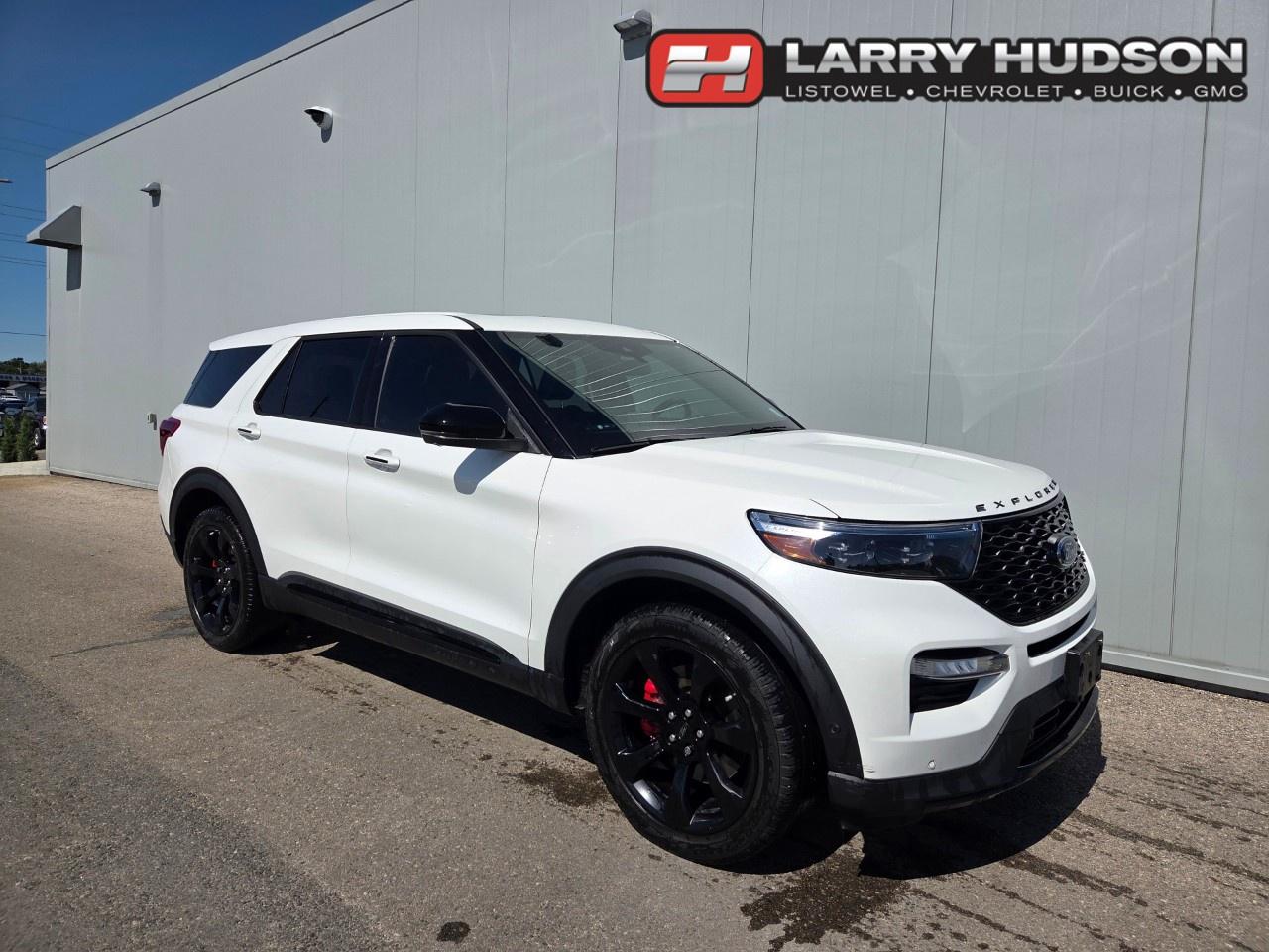 <p><span style=color:rgb( 0 , 0 , 0 )>One Owner! This Ford Explorer ST features a 3.0L Ecoboost V6 Engine, 10-Speed Automatic Transmission, All Wheel Drive, Star White Metallic Tricoat Exterior, Ebony Black Leather Interior, Twin Panel Moonroof, Heated/ Vented Front Seats, Power Adjustable Front Seats, 2nd Row Heated Seats, Keyless Entry, Remote Start, Interior Ambient Lighting, Universal Garage Door Opener, Rear Vision Camera, 360-Degree Camera, Active Park Assist, Lane Keep Assist, BLIS with Cross Traffic Alert, Pre-Collision Assist with Automatic Emergency B</span><span style=color:rgb( 0 , 0 , 0 )>raking, Advancetrac with Roll Stability Control, SOS Post-Crash Alert System, Heated Steering Wheel, Power Tilt/ Telescoping Steering Column, Adaptive Cruise Control, 10.1 LCD Touchscreen, Ford SYNC® 3, Voice Activated Navigation, B&O Audio System, Tri-Zone Electronic Air Conditioning, Handsfree Liftgate with Foot Activation, Dual Powered Heated Exterior Mirrors, Trailer Tow Package, Auto High Beams, Fog Lamps, LED Taillamps, Tire Pressure Monitoring System, 21 BLack Aluminum Wheels, Fordpass Connect with 4G LTE Wifi Hotspot.</span></p><p></p><p><span style=color:rgb( 0 , 0 , 0 )>*Damage Reported: 10/2024 - minor damage to mirror and door while backing out of garage $1335. All work professionally repaired.</span></p><p></p><p><span style=color:rgb( 0 , 0 , 0 )><em>The Larry Hudson Group is a family run automotive organization that has enjoyed growth for over 42 years of business. We have a great selection of new inventory and what we feel are the best reconditioned used cars in Ontario. Hudsons NEED your trade. We can offer you top market value for your current vehicle. Please come and partake in a great buying experience with the Larry Hudson Group in Listowel. FREE CarFax report available with every used vehicle</em></span><span style=color:rgb( 34 , 34 , 34 )><em>!</em></span></p>