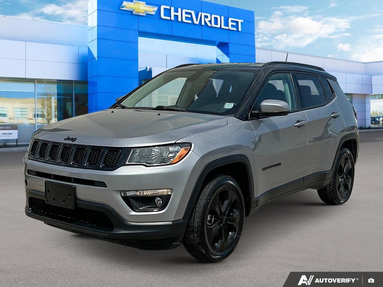 The 2018 Jeep Compass Altitude brings a sharp, blacked-out style and capable 4WD performance to every drive. With its distinctive 18 Gloss Black Aluminum wheels, Altitude-exclusive styling touches, and automatic full-time four-wheel drive, this Compass is built for drivers who want versatility without sacrificing everyday practicality.

- Automatic Full-Time Four-Wheel Drive  ready for year-round Manitoba conditions
- 18 x 7 Gloss Black Aluminum Wheels  Altitude-exclusive styling that sets it apart
- 2.4L 4-cylinder engine with Automatic transmission for a smooth, confident ride
- Fuel efficiency of 7.8 L/100 km highway  practical for daily commutes and road trips
- Heated, power side mirrors with body-colour finish for cold-weather convenience
- Deep Tinted Glass and Lip Spoiler adding to the Altitudes bold, purposeful look
- Comprehensive airbag system including knee airbag, curtain airbags, and side-mounted airbags
- Wireless phone connectivity and cruise control with steering wheel controls for a connected drive

At 124,716 km, this Compass has been well-used but is priced to reflect exceptional value. Whether youre ready to move forward or just have a few questions, the team at Birchwood Chevrolet Buick GMC is here to help. Visit us at birchwoodchevrolet.ca to reserve this vehicle, start your purchase online, or book a test drive appointment today.
All of our quality pre-owned vehicles are delivered with the following:
· a Birchwood Certified 152 pt Inspection
· a full tank of fuel
· Full service records (if available)
· a CARFAX report

Click, call (204) 837-5811, or visit Birchwood Chevrolet Buick GMC at the Birchwood Auto Park, 3965 Portage Avenue West at the Perimeter.

Special Financing Available! Price does not include taxes. Dealer Permit #4240.
Dealer permit #4240