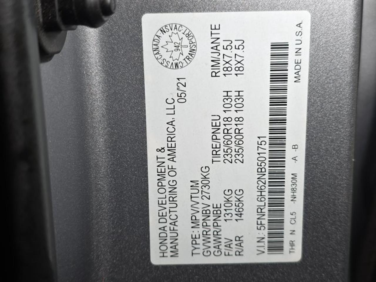 2022 Honda Odyssey EX-L Photo