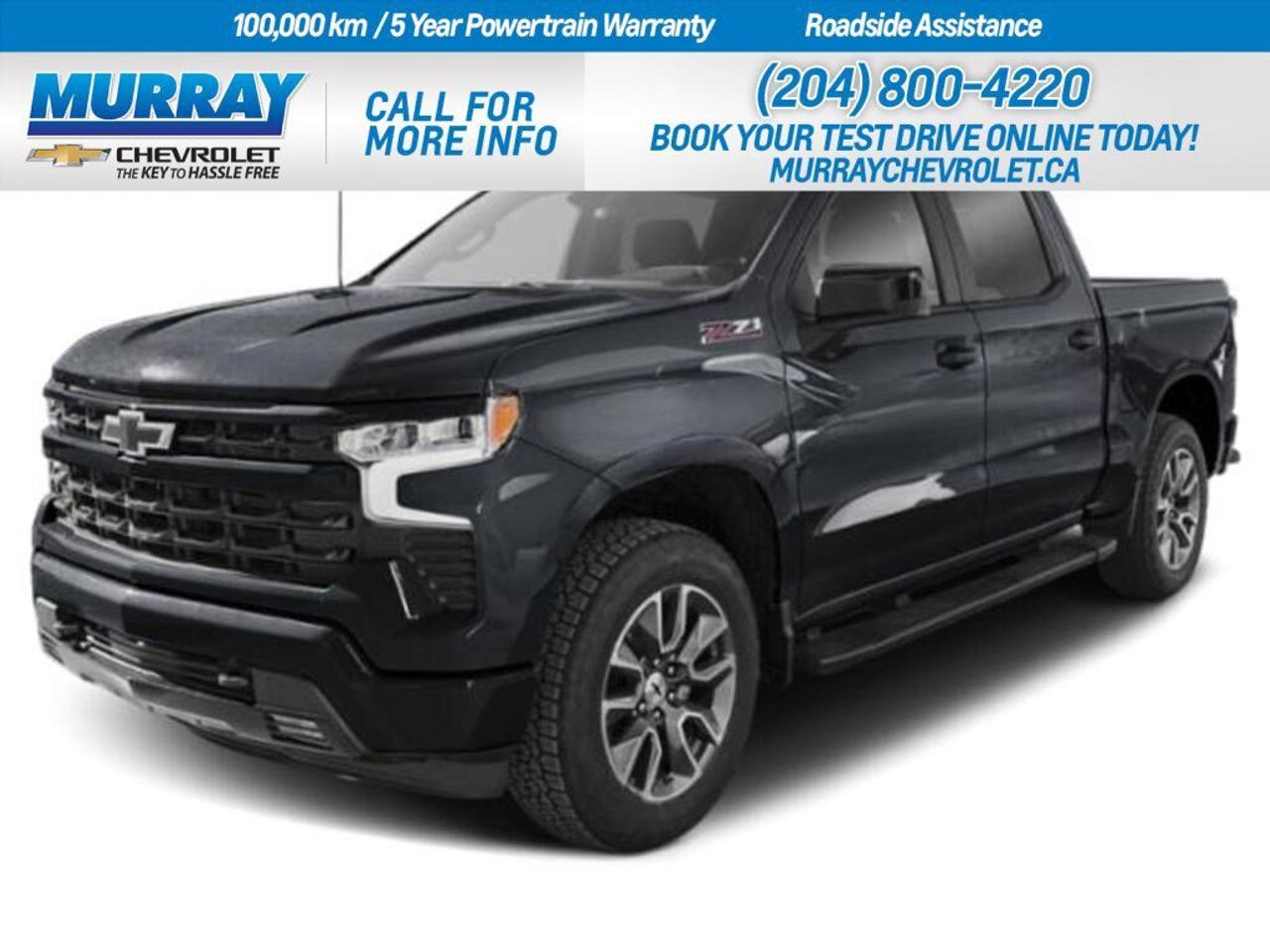 * ENGINE 5.3L ECOTEC3 V8 * * Z71 OFF-ROAD AND PROTECTION PACKAGE * * TRANSMISSION 8-SPEED AUTOMATIC *  Experience the power and versatility of the 2026 Chevrolet Silverado 1500 RST, an exceptional crew cab pickup engineered for both performance and comfort. In the heart of Winnipeg, this truck stands out with its robust Gas V8 5.3L engine, delivering an impressive 355 horsepower and 518 Nm of torque, perfect for any adventure or task. Its advanced Dynamic Fuel Management system ensures optimal efficiency by adjusting the engines cylinder usage based on demand, offering you the best of both worlds in power and fuel economy.  The Silverados 8-speed automatic transmission, equipped with overdrive, tow/haul mode, and grade braking, guarantees a smooth and controlled driving experience. Whether navigating city streets or tackling off-road trails, this transmission adapts seamlessly to your needs.  Designed with the Z71 Off-Road and Protection Package, this truck is ready for rugged terrains with features like off-road suspension, hill descent control, and skid plates. The added protection package includes heavy-duty air filters and all-weather floor liners, ensuring that the Silverado remains resilient in various conditions. This trucks sleek exterior is further enhanced by 20 high gloss black painted aluminum wheels and a distinctive Z71 hard badge, making it as stylish as it is functional.   Dealer Permit #1740