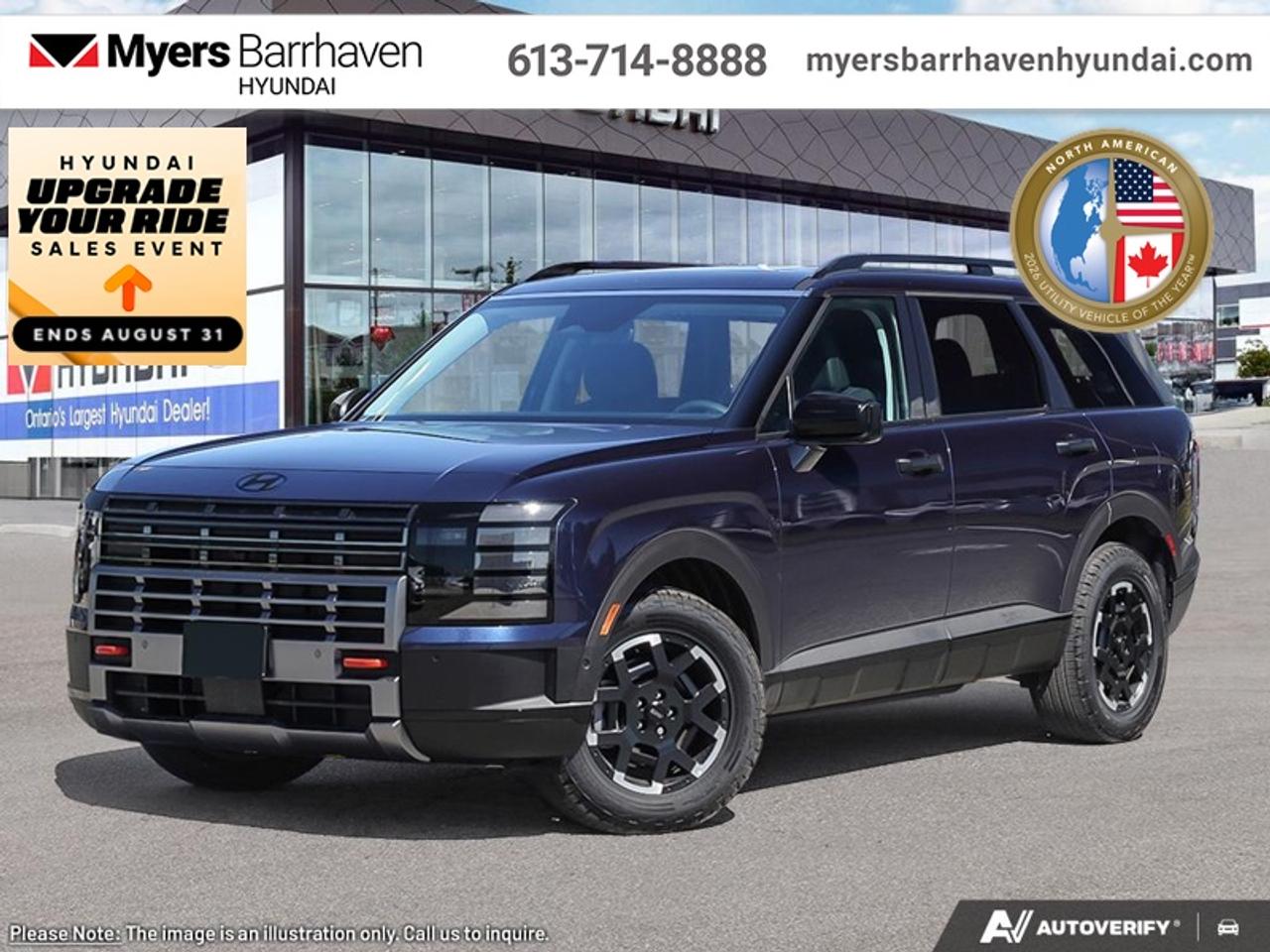 <b>Premium Audio,  360 Camera,  Sunroof,  Navigation,  Cooled Seats!</b><br> <br> Hyundais entry to the 3-seater SUV segment is a huge shakeup, as this Palisade is an extremely compelling contender.<br> <br>Big enough for your busy and active family, this Hyundai Palisade returns for 2026 , and is good as ever. With a features list that would fit in with the luxury SUV segment attached to a family friendly interior, this Palisade was made to take the SUV segment by storm. For the next classic SUV people are sure to talk about for years, look no further than this Hyundai Palisade.<br> <br>This Classy Blue SUV has an Automatic transmission and is powered by a 287HP 3.5L V6 Cylinder Engine. <br> <br> Our Palisades trim level is XRT Pro. This SUV blends rugged capability with refined comfort, offering heated and ventilated seating, premium Bose audio, a panoramic touchscreen navigation system, and upscale details like a leatherette dashboard and memory seating for a tailored driving experience. Designed for adventure as much as everyday luxury, it adds convenience with a hands-free power liftgate, wireless connectivity, and versatile seating with generous cargo space. Confidence comes standard with an advanced suite of safety technologies, including aerial-view cameras, forward collision-avoidance with pedestrian and cyclist detection, blind-spot and rear cross-traffic assist, lane keeping and multiple airbags, ensuring peace of mind on every journey. This vehicle has been upgraded with the following features: Premium Audio, 360 Camera, Sunroof, Navigation, Cooled Seats, Heated Seats, Adaptive Cruise.<br><br> <br/><br> o~o