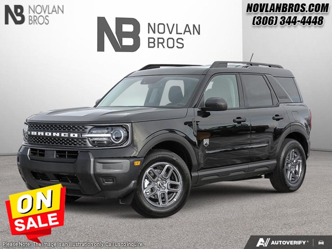 <b>Aluminum Wheels, Convenience Package!</b><br> <br> Check out our great inventory of new vehicles at Novlan Brothers!<br> <br>The 2026 Ford Bronco Sport blends bold off-road styling, athletic capability and everyday versatility into one compact SUV built for adventure.<br> <br>The 2026 Ford Bronco Sport combines rugged styling, modern tech and flexible utility to create a compact SUV that doesnt compromise on spirit. Inside, the cabin features quality materials, intuitive connectivity and thoughtful design to keep passengers comfortable and engaged. With its trail-ready attitude, confident presence and Fords heritage of capability, the Bronco Sport is built to carry your lifestyle forward.<br> <br>This Shadow Black SUV has a 8 Speed Automatic transmission and is powered by a 181HP 1.5L 3 Cylinder Engine. <br> <br> Our Bronco Sports trim level is Big Bend. Inside, heated cloth bucket seats with power adjustability, a user-friendly 13.2-inch SYNC 4 display, and wireless Apple CarPlay, Android Auto, and Alexa integration make every drive comfortable and connected. Adaptive cruise control with stop-and-go, a proximity key with push-button start, and smart device remote start enhance convenience, while voice-activated climate control and clever storage solutions add refinement to its rugged personality. The cabins modern design features metallic accents and soft-touch materials that complement its functional layout. Outside, bold 17-inch carbonized grey alloy wheels, LED headlights, and black body trim give it a confident stance, while the Terrain Management System with five G.O.A.T. modes optimizes traction for every driving condition. Safety is prioritized through Ford Co-Pilot360 technologies, including BLIS with Cross-Traffic Alert, Pre-Collision Assist with Automatic Emergency Braking, Lane Keeping Assist, and a rearview camera, ensuring peace of mind on both city streets and untamed trails. This vehicle has been upgraded with the following features: Aluminum Wheels, Convenience Package.<br><br> View the original window sticker for this vehicle with this url <b><a href=http://www.windowsticker.forddirect.com/windowsticker.pdf?vin=3FMCR9BN1TRE87662 target=_blank>http://www.windowsticker.forddirect.com/windowsticker.pdf?vin=3FMCR9BN1TRE87662</a></b>.<br> <br>To apply right now for financing use this link: <a href=http://novlanbros.com/credit/ target=_blank>http://novlanbros.com/credit/</a><br> <br/>Weve discounted this vehicle $3431. Total rebate of $3500 is reflected in the price. 5.49% financing for 84 months. <br> Payments from <b>$545.29</b> monthly with $0 down for 84 months @ 5.49% APR O.A.C. ( Plus applicable taxes - Plus applicable fees ). Incentives expire 2026-08-31. See dealer for details. <br><br><br> Come by and check out our fleet of 20+ used cars and trucks and 100+ new cars and trucks for sale in Paradise Hill.  o~o