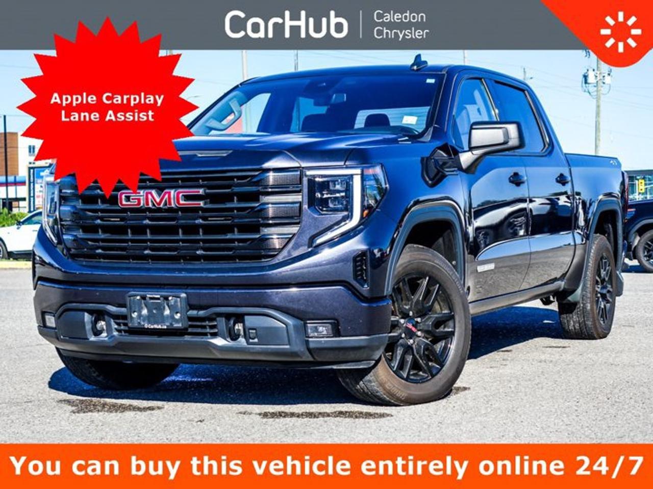 Great PriceOne OwnerNo Accidents,Certified Pre-Owned,<p>This GMC Sierra 1500 Elevation 4WD Crew Cab 147 has a dependable Turbocharged Gas I4 2.7L/166 engine powering this Automatic transmission. ENGINE, 2.7L TURBOMAX (310 hp [231 kW] @ 5600 rpm, 430 lb-ft of torque [583 Nm] @ 3000 rpm) (Includes (KW5) 220-amp alternator and (MFC) 8-speed automatic transmission. (STD), Wireless, Apple CarPlay / Wireless Android Auto, Windows, power rear, express down.</p><p>This vehicle is in excellent condition and has passed a multi point inspection. Vehicle detailed.</p><p> </p><p>This GMC Sierra 1500 Elevation 4WD Crew Cab 147 Comes Equipped with These Options </p><p>Apple Carplay</p><p>Seating, heated front</p><p>Wi-Fi Hotspot capable</p><p>HD Rear Vision Camera</p><p>Front Pedestrian Braking</p><p>Remote vehicle starter system</p><p>Lane Keep Assist with Lane Departure Warning</p><p>Air conditioning, dual-zone automatic climate control</p><p>Bluetooth for phone connectivity to vehicle infotainment system</p><p>13.4  diagonal Premium GMC Infotainment System touch-screen, multi-touch display</p><p>Audio System, 13.4  diagonal Premium GMC Infotainment System with Google built in apps such as navigation and voice assistance, includes colour touch-screen, multi-touch display, AM/FM stereo Bluetooth streaming audio for music and most phones; featuring wireless Android Auto and Apple CarPlay capability for compatible phones, Driver Information Centre, enhanced, 12.3 diagonal reconfigurable multicolor digital display, Windows, power front, drivers express up/down, Window, power front, passenger express down, Wi-Fi Hotspot capable USB Ports, 2, Charge/Data ports located on instrument panel, USB ports, (2) charge-only, rear,</p><p> </p><p> </p><p>Drive Happy with CarHub<br />*** All-inclusive, upfront prices -- no haggling, negotiations, pressure, or games</p><p>*** Purchase or lease a vehicle and receive a $1000 CarHub Rewards card for service</p><p>*** Purchase this vehicle fully online on CarHub websites</p><p> </p><p>Transparency Statement<br />USED VEHICLES: Online prices and payments are for finance purchases -- please note there is a $850 safety certification fee. if not Certified, then as per OMVIC Regulations the vehicle is deemed to be not drivable and Not Certified. Cash purchases for used vehicles have a $2,350 surcharge which includes the safety certification (the finance price + $2,350). NEW VEHICLES: New financed vehicles are subject to an $ 850 Processing Fee. New cars priced at over $100,000 including add-ons or accessories are subject to the additional federal luxury tax. While every effort is taken to avoid errors, technical or human error can occur, so please confirm vehicle features, options, materials, and other specs with your CarHub representative. This can easily be done by calling us or by visiting us at the dealership. CarHub used vehicles come standard with 1 key. If we receive more than one key from the previous owner, we include them with the vehicle. Additional keys may be purchased at the time of sale. Ask your Product Advisor for more details. Payments are only estimates derived from a standard term/rate on approved credit. Terms, rates and payments may vary. Prices, rates and payments are subject to change without notice. Please see our website for more details.</p>