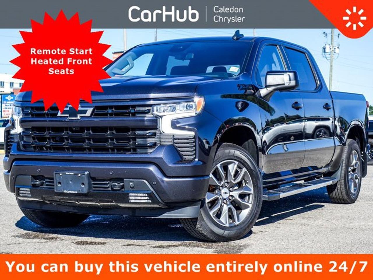Great PriceNo Accidents,Certified Pre-Owned,<p>This Chevrolet Silverado 1500 RST4WD Crew Cab 147 has a dependable Gas V8 5.3L/325 engine powering this Automatic transmission. ENGINE, 5.3L ECOTEC3 V8 (355 hp [265 kW] @ 5600 rpm, 383 lb-ft of torque [518 Nm] @ 4100 rpm); featuring available Dynamic Fuel Management that enables the engine to operate in 17 different patterns between 2 and 8 cylinders, depending on demand, to optimize power delivery and efficiency, Wireless Phone Projection for Apple CarPlay and Android Auto, Windows, power rear, express down.</p><p>This vehicle is in excellent condition and has passed a multi point inspection. Vehicle detailed.</p><p> </p><p>This Chevrolet Silverado 1500 RST4WD Crew Cab 147 Comes Equipped with These Options </p><p>Side Steps</p><p>Heated Steering Wheel</p><p>Front Pedestrian Braking</p><p>CornerStep, rear bumper</p><p>HD Surround View Camera</p><p>Automatic Emergency Braking</p><p>Remote vehicle starter system</p><p>Lane Keep Assist with Lane Departure Warning</p><p>Seating, heated driver and front outboard passenger</p><p>Air conditioning, dual-zone automatic climate control</p><p>Wireless Phone Projection for Apple CarPlay and Android Auto</p><p>Bluetooth for phone, connectivity to vehicle infotainment system</p><p>13.4 diagonal HD colour touchscreen, includes multi-touch display,</p><p>Window, power front, passenger express down, Window, power front, drivers express up/down, Wi-Fi Hotspot capable (Terms and limitations apply. See onstar.ca or dealer for details.), USB Ports, rear, dual, charge-only, USB Ports, 2, Charge/Data ports located on the instrument panel,</p><p> </p><p> </p><p>Drive Happy with CarHub<br />*** All-inclusive, upfront prices -- no haggling, negotiations, pressure, or games</p><p>*** Purchase or lease a vehicle and receive a $1000 CarHub Rewards card for service</p><p>*** Purchase this vehicle fully online on CarHub websites</p><p> </p><p>Transparency Statement<br />USED VEHICLES: Online prices and payments are for finance purchases -- please note there is a $850 safety certification fee. if not Certified, then as per OMVIC Regulations the vehicle is deemed to be not drivable and Not Certified. Cash purchases for used vehicles have a $2,350 surcharge which includes the safety certification (the finance price + $2,350). NEW VEHICLES: New financed vehicles are subject to an $ 850 Processing Fee. New cars priced at over $100,000 including add-ons or accessories are subject to the additional federal luxury tax. While every effort is taken to avoid errors, technical or human error can occur, so please confirm vehicle features, options, materials, and other specs with your CarHub representative. This can easily be done by calling us or by visiting us at the dealership. CarHub used vehicles come standard with 1 key. If we receive more than one key from the previous owner, we include them with the vehicle. Additional keys may be purchased at the time of sale. Ask your Product Advisor for more details. Payments are only estimates derived from a standard term/rate on approved credit. Terms, rates and payments may vary. Prices, rates and payments are subject to change without notice. Please see our website for more details.</p>