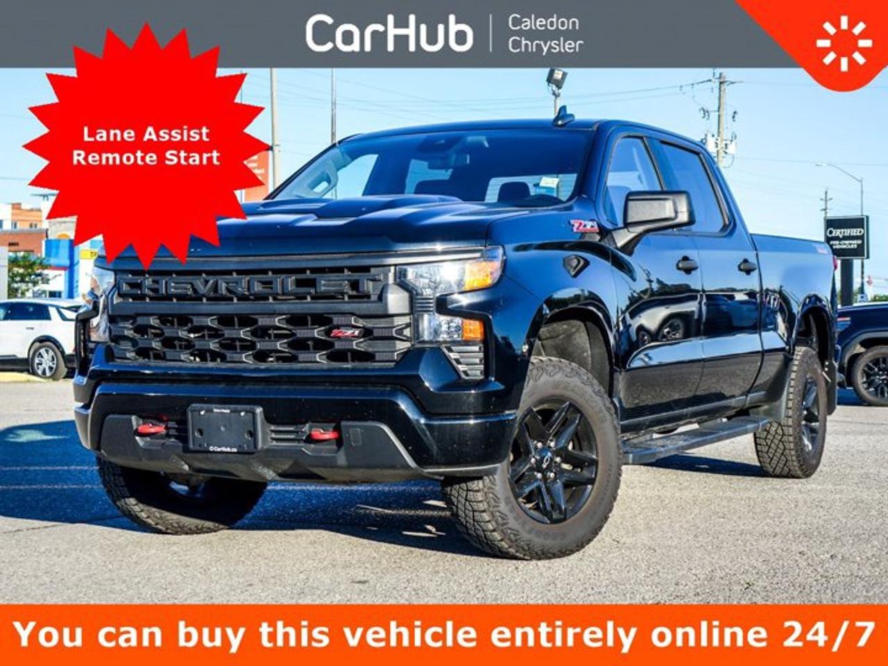 <p>Excellent Price<br />No Accidents,<br />Certified Pre-Owned,</p><p>This Chevrolet Silverado 1500 Custom Trail Boss 4WD Crew Cab 157  has a powerful Gas V8 5.3L/325 engine powering this Automatic transmission. ENGINE, 5.3L ECOTEC3 V8 (355 hp [265 kW] @ 5600 rpm, 383 lb-ft of torque [518 Nm] @ 4100 rpm); featuring available Dynamic Fuel Management that enables the engine to operate in 17 different patterns between 2 and 8 cylinders, depending on demand, to optimize power delivery and efficiency, Wireless Phone Projection for Apple CarPlay and Android Auto, Windows, power rear, express down.</p><p> </p><p>This vehicle is in excellent condition and has passed a multi point inspection. Vehicle detailed</p><p> </p><p>This Chevrolet Silverado 1500 Custom Trail Boss 4WD Crew Cab 157  Comes Equipped with These Options </p><p>6 Passenger</p><p>Wi-Fi Hotspot capable</p><p>HD Rear Vision Camera,</p><p>CornerStep, rear bumper</p><p>Remote vehicle starter system</p><p>Running Board and Tonneau Cover</p><p>Apple CarPlay and Android Auto capable</p><p>Lane Keep Assist with Lane Departure Warning</p><p>Bluetooth for phone, connectivity to vehicle infotainment system</p><p>Seat adjuster, driver 10-way power including lumbar, Audio System, Chevrolet Infotainment 3 System, 7 diagonal colour touchscreen, AM/FM stereo Additional features for compatible phones include: Bluetooth audio streaming for 2 active devices, voice command pass-through to phone, wireless Apple CarPlay and Android Auto capable, Window, power front, passenger express down, Window, power front, drivers express up/down, Wi-Fi Hotspot capable USB Ports, rear, dual, charge-only, USB Ports, 2, Charge/Data ports located on the instrument panel,</p><p> </p><p>Drive Happy with CarHub<br />*** All-inclusive, upfront prices -- no haggling, negotiations, pressure, or games</p><p>*** Purchase or lease a vehicle and receive a $1000 CarHub Rewards card for service</p><p>*** Purchase this vehicle fully online on CarHub websites</p><p> </p><p>Transparency Statement<br />USED VEHICLES: Online prices and payments are for finance purchases -- please note there is a $850 safety certification fee. if not Certified, then as per OMVIC Regulations the vehicle is deemed to be not drivable and Not Certified. Cash purchases for used vehicles have a $2,350 surcharge which includes the safety certification (the finance price + $2,350). NEW VEHICLES: New financed vehicles are subject to an $ 850 Processing Fee. New cars priced at over $100,000 including add-ons or accessories are subject to the additional federal luxury tax. While every effort is taken to avoid errors, technical or human error can occur, so please confirm vehicle features, options, materials, and other specs with your CarHub representative. This can easily be done by calling us or by visiting us at the dealership. CarHub used vehicles come standard with 1 key. If we receive more than one key from the previous owner, we include them with the vehicle. Additional keys may be purchased at the time of sale. Ask your Product Advisor for more details. Payments are only estimates derived from a standard term/rate on approved credit. Terms, rates and payments may vary. Prices, rates and payments are subject to change without notice. Please see our website for more details.</p>