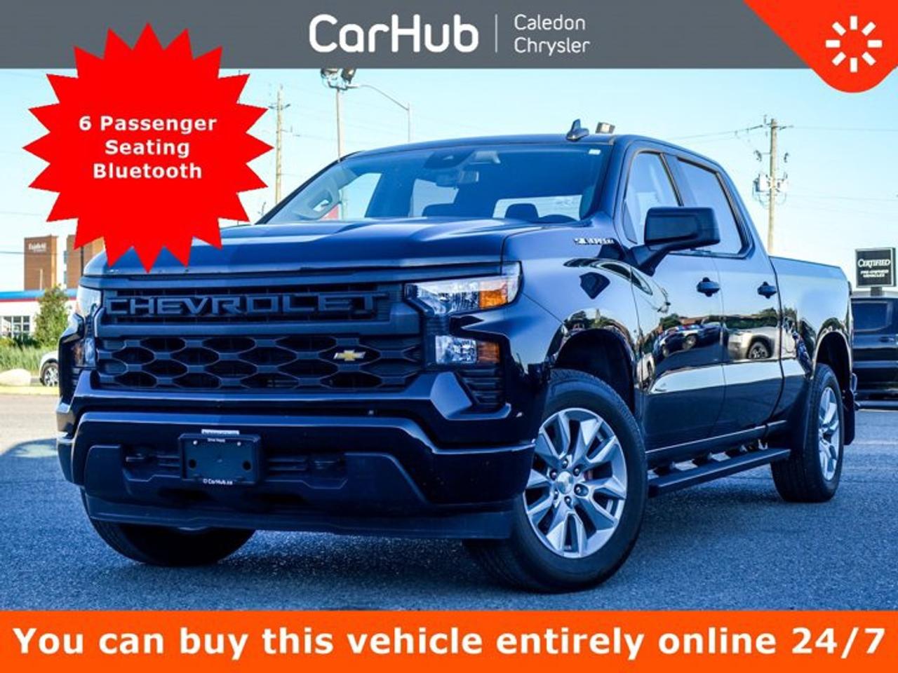 Great PriceOne OwnerNo Accidents,Certified Pre-Owned,<p>This Chevrolet Silverado 1500 Custom 4WD Crew Cab 157 has a dependable Turbocharged Gas I4 2.7L/166 engine powering this Automatic transmission. ENGINE, 2.7L TURBOMAX (310 hp [231 kW] @ 5600 rpm, 430 lb-ft of torque [583 Nm] @ 3000 rpm) (STD), Wireless Phone Projection for Apple CarPlay and Android Auto, Windows, power rear, express down.</p><p> </p><p>This vehicle is in excellent condition and has passed a multi point inspection. Vehicle detailed.</p><p> </p><p> </p><p>This Chevrolet Silverado 1500 Custom 4WD Crew Cab 157 Features the Following Options </p><p>6 Passenger</p><p>Wi-Fi Hotspot capable</p><p>HD Rear Vision Camera,</p><p>Remote vehicle starter system</p><p>Apple CarPlay and Android Auto capable</p><p>Lane Keep Assist with Lane Departure Warning</p><p>Bluetooth for phone, connectivity to vehicle infotainment system</p><p>Seat adjuster, driver 10-way power including lumbar, Audio System, Chevrolet Infotainment 3 System, 7 diagonal colour touchscreen, AM/FM stereo Additional features for compatible phones include: Bluetooth audio streaming for 2 active devices, voice command pass-through to phone, wireless Apple CarPlay and Android Auto capable, Window, power front, passenger express down, Window, power front, drivers express up/down, Wi-Fi Hotspot capable USB Ports, rear, dual, charge-only, USB Ports, 2, Charge/Data ports located on the instrument panel, Transmission, 8-speed automatic, electronically controlled with overdrive and tow/haul mode. Includes Cruise Grade Braking and Powertrain Grade Braking,</p><p> </p><p> </p><p>Drive Happy with CarHub<br />*** All-inclusive, upfront prices -- no haggling, negotiations, pressure, or games</p><p>*** Purchase or lease a vehicle and receive a $1000 CarHub Rewards card for service</p><p>*** Purchase this vehicle fully online on CarHub websites</p><p> </p><p>Transparency Statement<br />USED VEHICLES: Online prices and payments are for finance purchases -- please note there is a $850 safety certification fee. if not Certified, then as per OMVIC Regulations the vehicle is deemed to be not drivable and Not Certified. Cash purchases for used vehicles have a $2,350 surcharge which includes the safety certification (the finance price + $2,350). NEW VEHICLES: New financed vehicles are subject to an $ 850 Processing Fee. New cars priced at over $100,000 including add-ons or accessories are subject to the additional federal luxury tax. While every effort is taken to avoid errors, technical or human error can occur, so please confirm vehicle features, options, materials, and other specs with your CarHub representative. This can easily be done by calling us or by visiting us at the dealership. CarHub used vehicles come standard with 1 key. If we receive more than one key from the previous owner, we include them with the vehicle. Additional keys may be purchased at the time of sale. Ask your Product Advisor for more details. Payments are only estimates derived from a standard term/rate on approved credit. Terms, rates and payments may vary. Prices, rates and payments are subject to change without notice. Please see our website for more details.</p>
