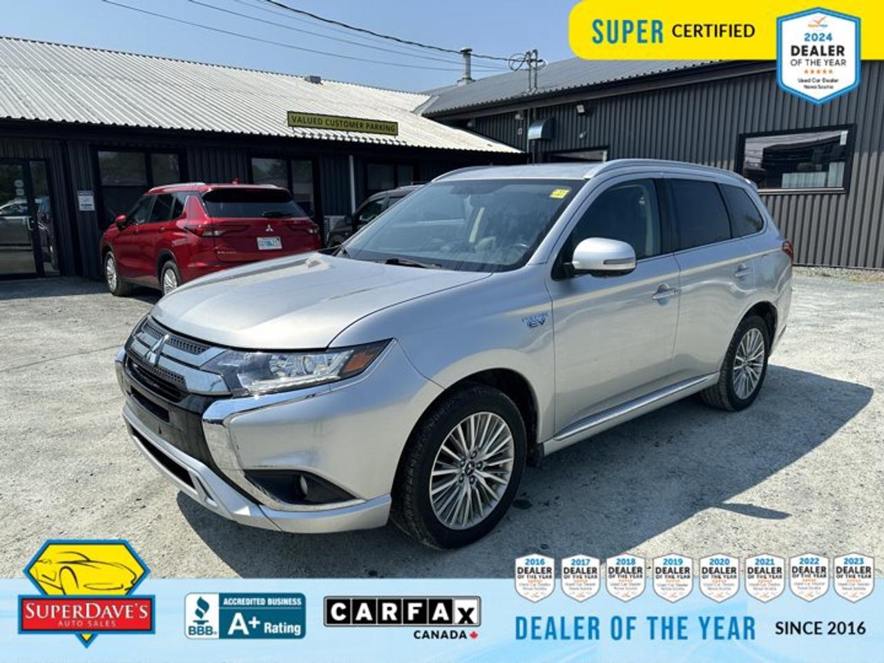 Ready for smarter, more capable driving? This Super Certified 2019 Mitsubishi Outlander PHEV blends plug in hybrid efficiency with true four wheel drive confidence   perfect for daily commutes and weekend adventures. The electric-ready lithium ion traction battery teamed with a responsive 2.0L 4 cylinder delivers a refined, efficient ride while the 4WD system gives traction when you need it most.<br><p>THE SUPER DAVES ADVANTAGE</p> <p>BUY REMOTE - No need to visit the dealership. Through email, text, or a phone call, you can complete the purchase of your next vehicle all without leaving your house!</p> <p>DELIVERED TO YOUR DOOR - Your new car, delivered straight to your door! When buying your car with Super Daves, well arrange a fast and secure delivery. Just pick a time that works for you and well bring you your new wheels!</p> <p>PEACE OF MIND WARRANTY - Every vehicle we sell comes backed with a warranty so you can drive with confidence.</p> <p>EXTENDED COVERAGE - Get added protection on your new car and drive confidently with our selection of competitively priced extended warranties.</p> <p>WE ACCEPT TRADES - We&rsquo;ll accept your trade for top dollar! We&rsquo;ll assess your trade in with a few quick questions and offer a guaranteed value for your ride. We&rsquo;ll even come pick up your trade when we deliver your new car.</p> <p>SUPER CERTIFIED INSPECTION - Every vehicle undergoes an extensive 120 point inspection, that ensure you get a safe, high quality used vehicle every time.</p> <p>FREE CARFAX VEHICLE HISTORY REPORT - If youre buying used, its important to know your cars history. Thats why we provide a free vehicle history report that lists any accidents, prior defects, and other important information that may be useful to you in your decision.</p> <p>METICULOUSLY DETAILED &ndash; Buying used doesn&rsquo;t mean buying grubby. We want your car to shine and sparkle when it arrives to you. Our professional team of detailers will have your new-to-you ride looking new car fresh.</p> <p>(Please note that we make all attempt to verify equipment, trim levels, options, accessories, kilometers and price listed in our ads however we make no guarantees regarding the accuracy of these ads online. Features are populated by VIN decoder from manufacturers original specifications. Some equipment such as wheels and wheels sizes, along with other equipment or features may have changed or may not be present. We do not guarantee a vehicle manual, manuals can be typically found online in the rare event the vehicle does not have one. Please verify all listed information with our dealership in person before purchase. The sale price does not include any ongoing subscription based services such as Satellite Radio. Any software or hardware updates needed to run any of these systems would also be the responsibility of the client. All listed payments are OAC which means On Approved Credit and are estimated without taxes and fees as these may vary from deal to deal, taxes and fees are extra. As these payments are based off our lenders best offering they may be subject to change without notice. Please ensure this vehicle is ready to be viewed at the dealership by making an appointment with our sales staff. We cannot guarantee this vehicle will be on premises and ready for viewing unless and appointment has been made.)</p>